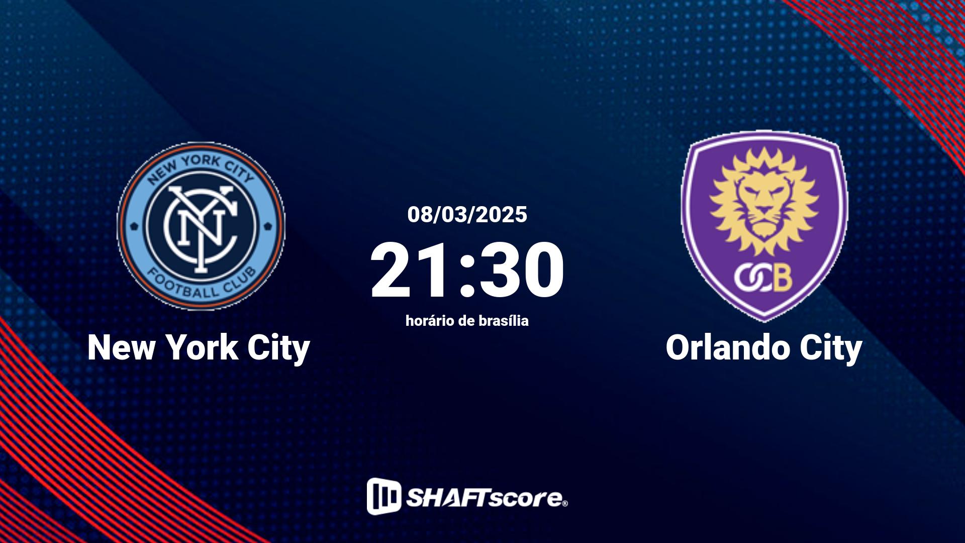 Estatísticas do jogo New York City vs Orlando City 08.03 21:30