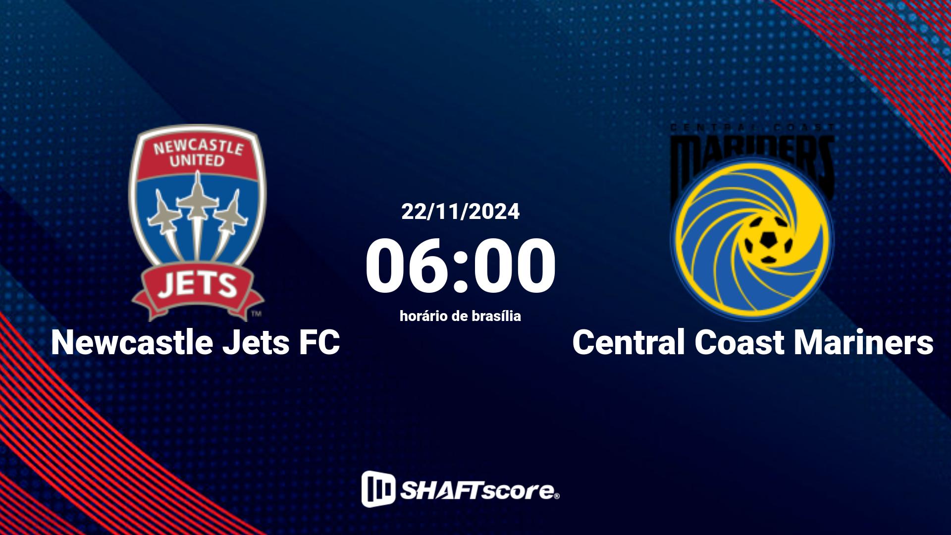 Estatísticas do jogo Newcastle Jets FC vs Central Coast Mariners 22.11 06:00