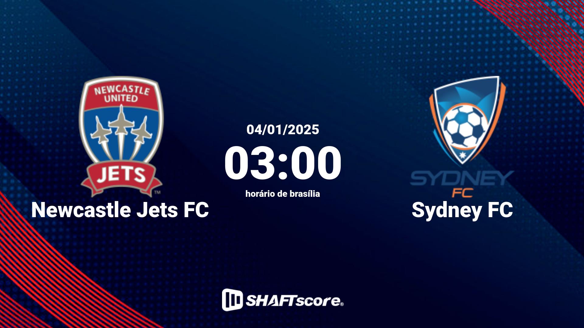 Estatísticas do jogo Newcastle Jets FC vs Sydney FC 04.01 03:00