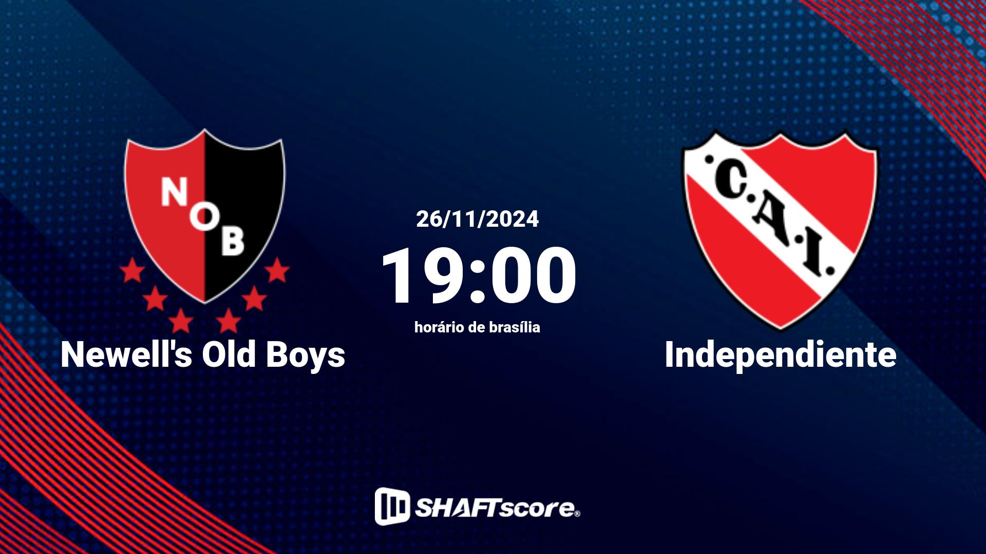 Estatísticas do jogo Newell's Old Boys vs Independiente 26.11 19:00