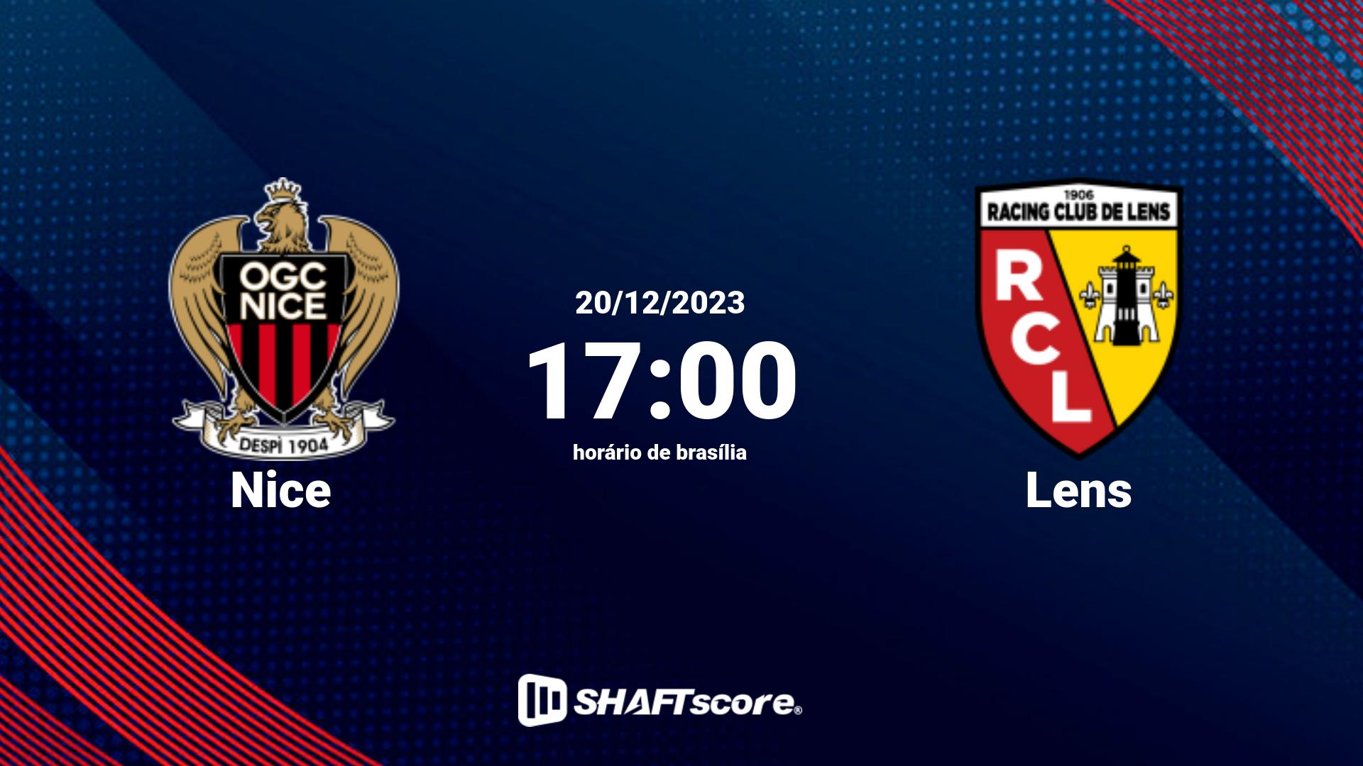 Estatísticas do jogo Nice vs Lens 20.12 17:00