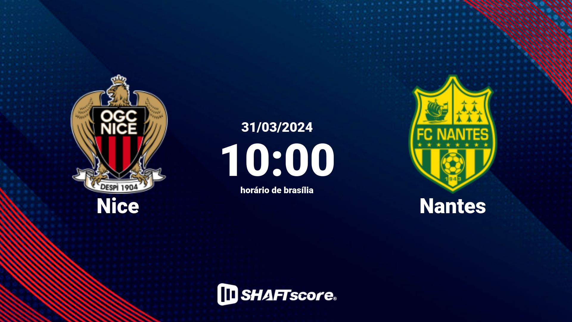 Estatísticas do jogo Nice vs Nantes 31.03 10:00