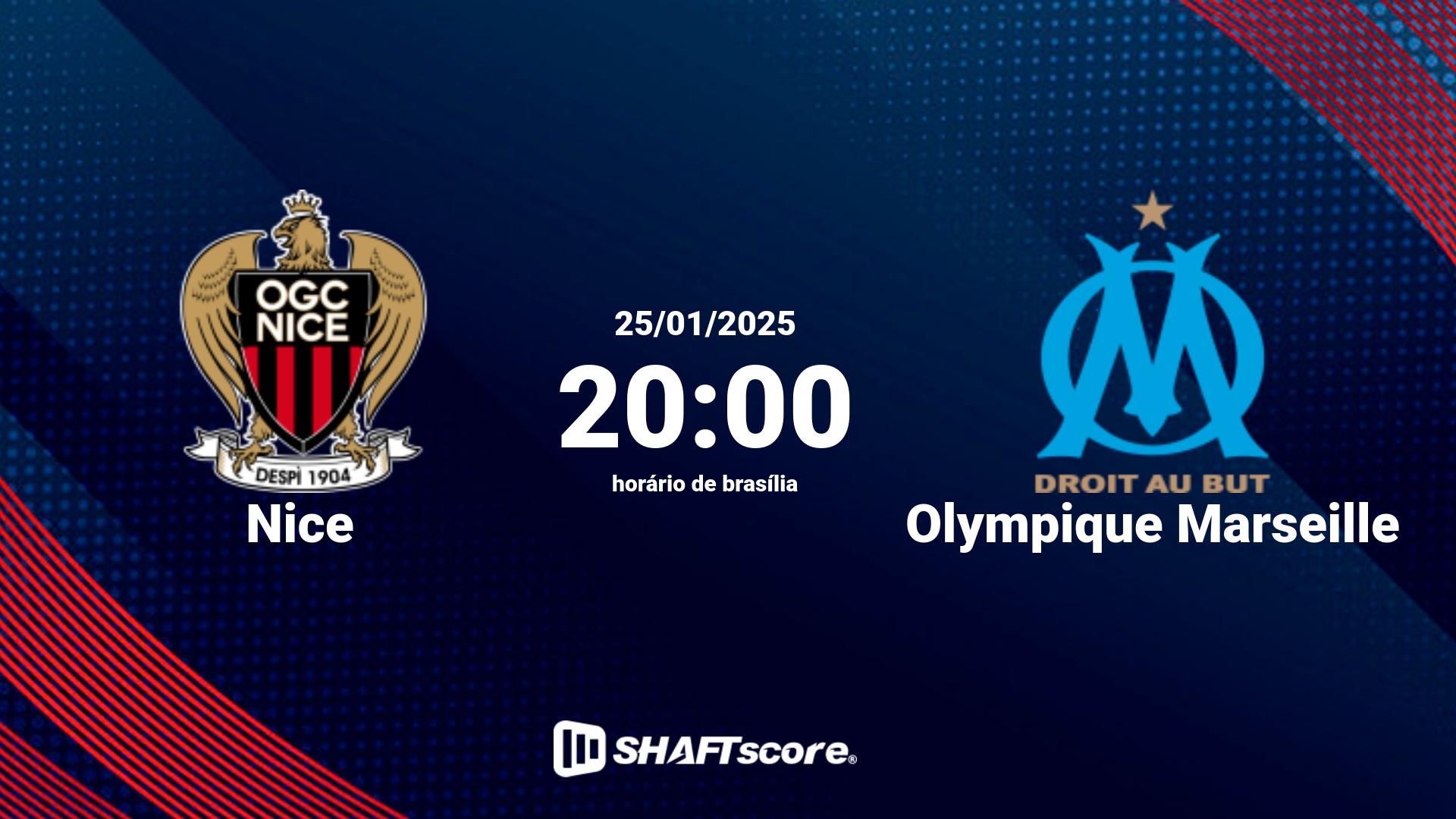 Estatísticas do jogo Nice vs Olympique Marseille 25.01 20:00