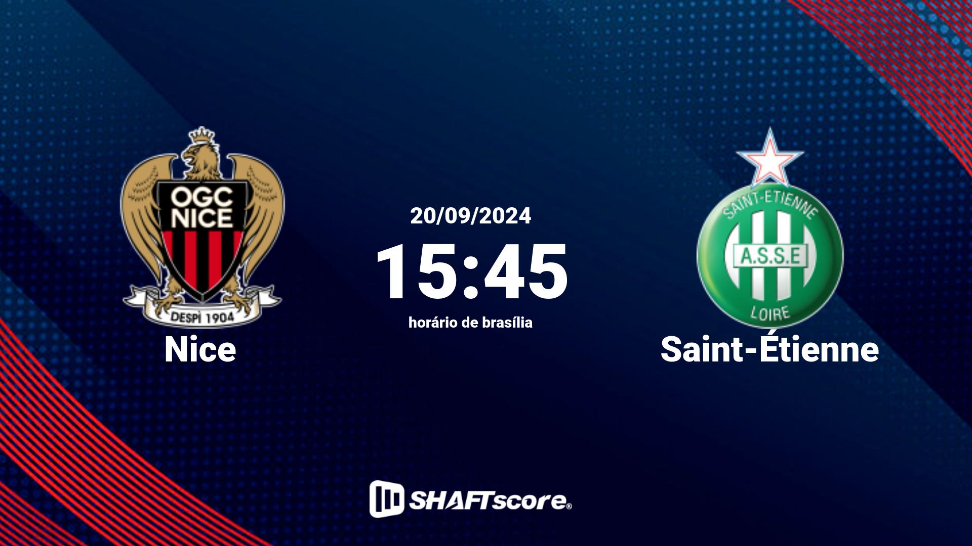 Estatísticas do jogo Nice vs Saint-Étienne 20.09 15:45