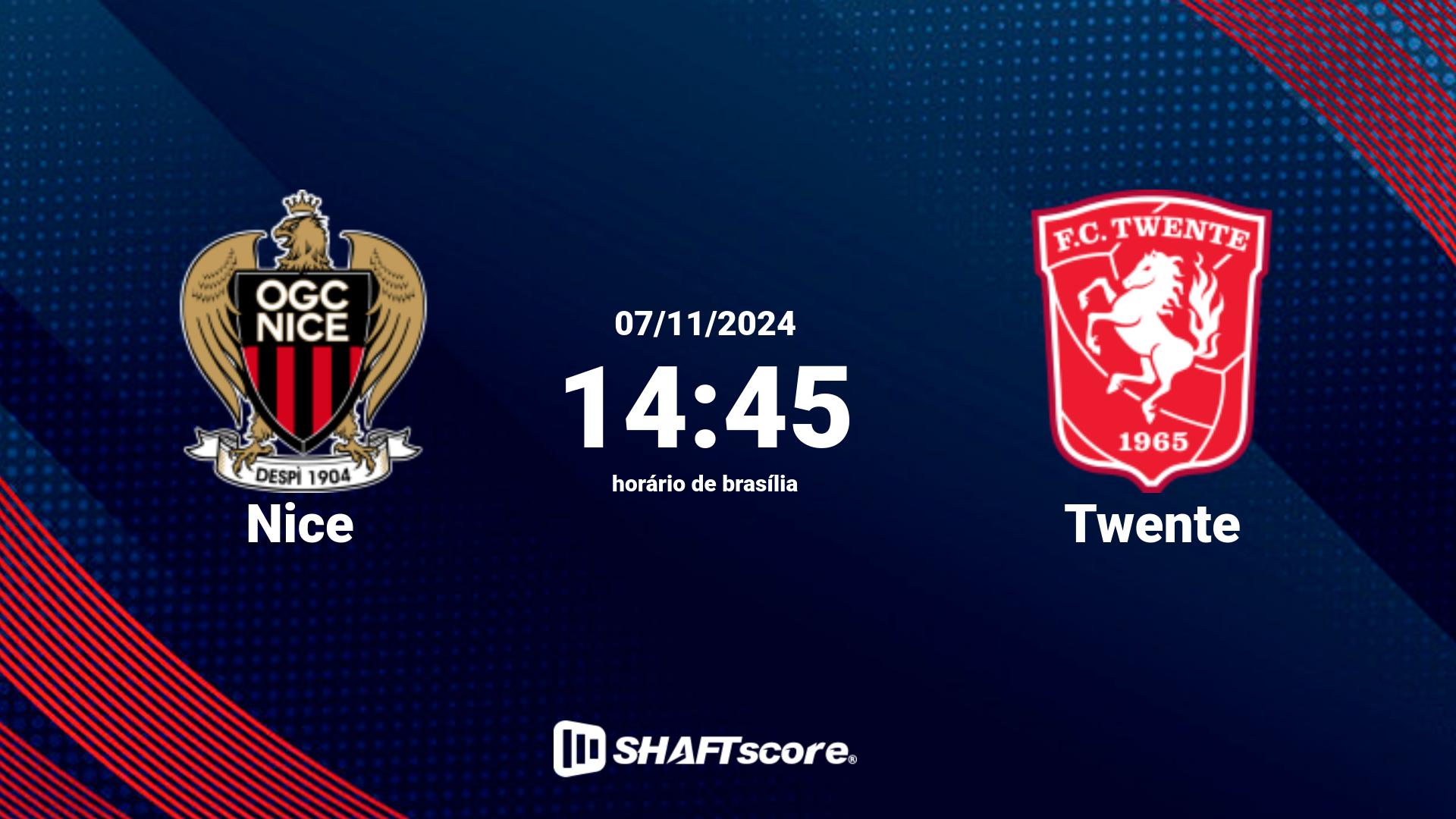 Estatísticas do jogo Nice vs Twente 07.11 14:45