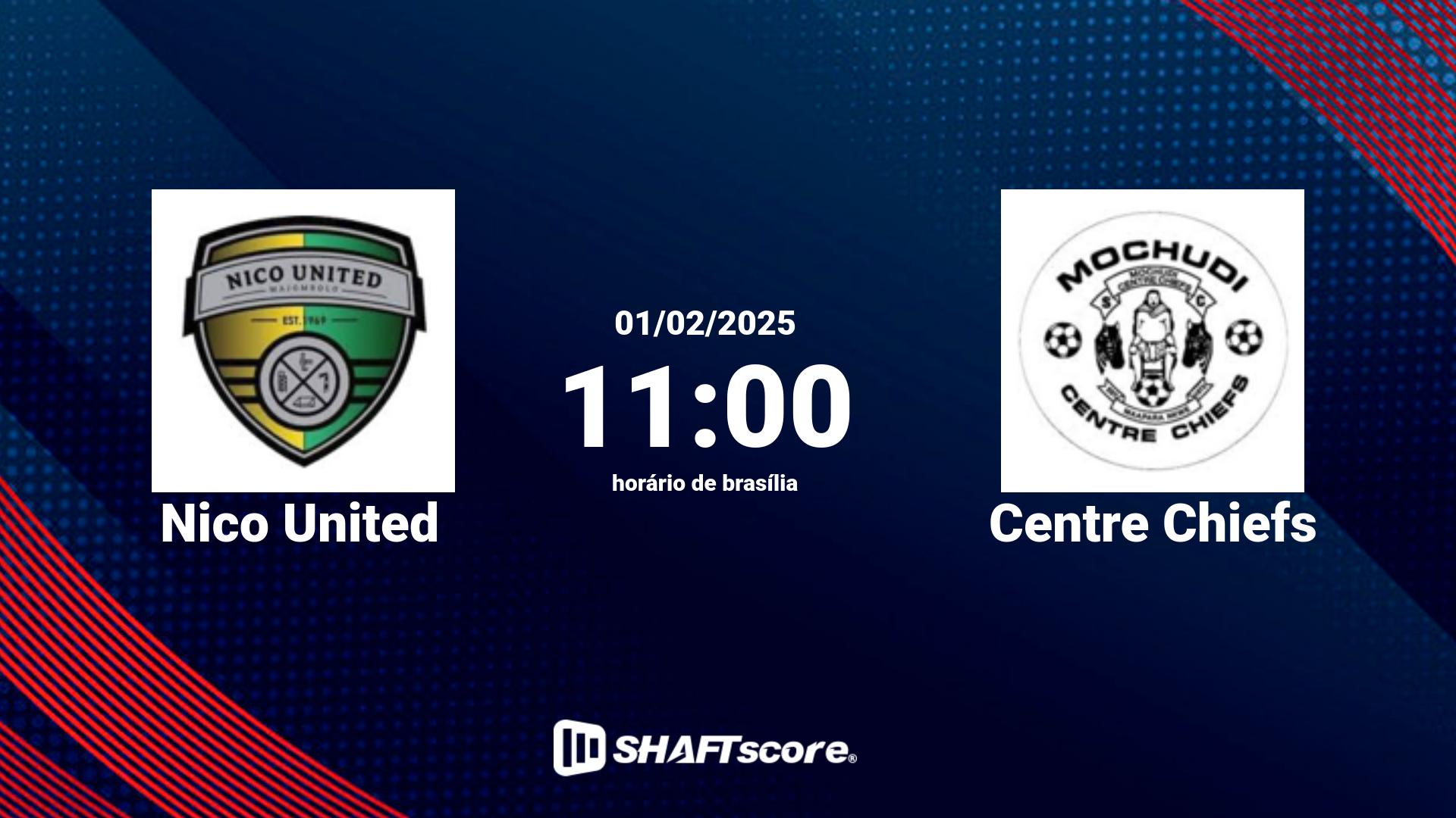 Estatísticas do jogo Nico United vs Centre Chiefs 01.02 11:00