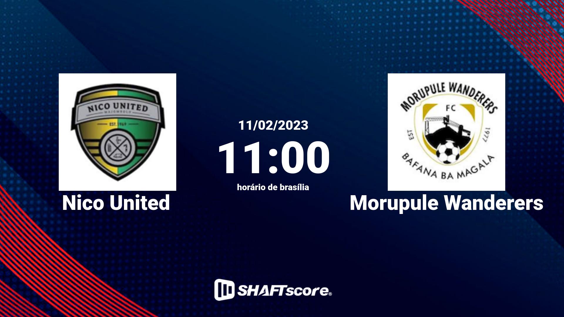 Estatísticas do jogo Nico United vs Morupule Wanderers 11.02 11:00