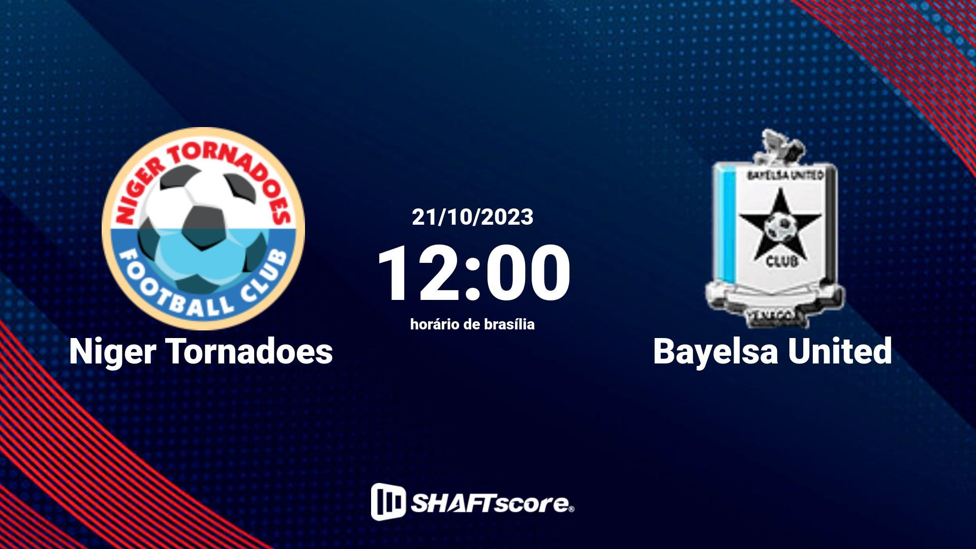 Estatísticas do jogo Niger Tornadoes vs Bayelsa United 21.10 12:00