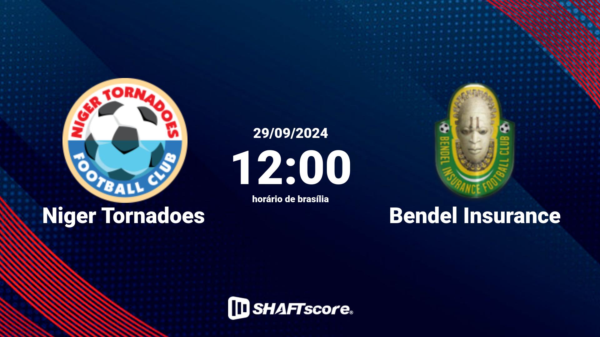 Estatísticas do jogo Niger Tornadoes vs Bendel Insurance 29.09 12:00