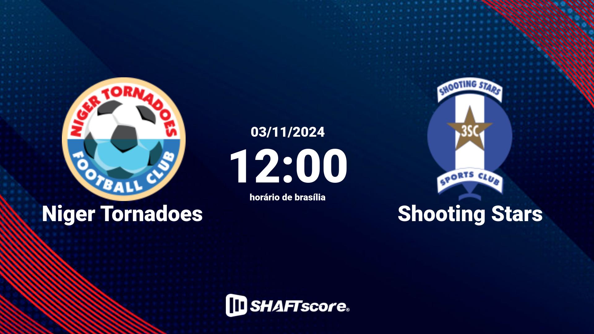 Estatísticas do jogo Niger Tornadoes vs Shooting Stars 03.11 12:00