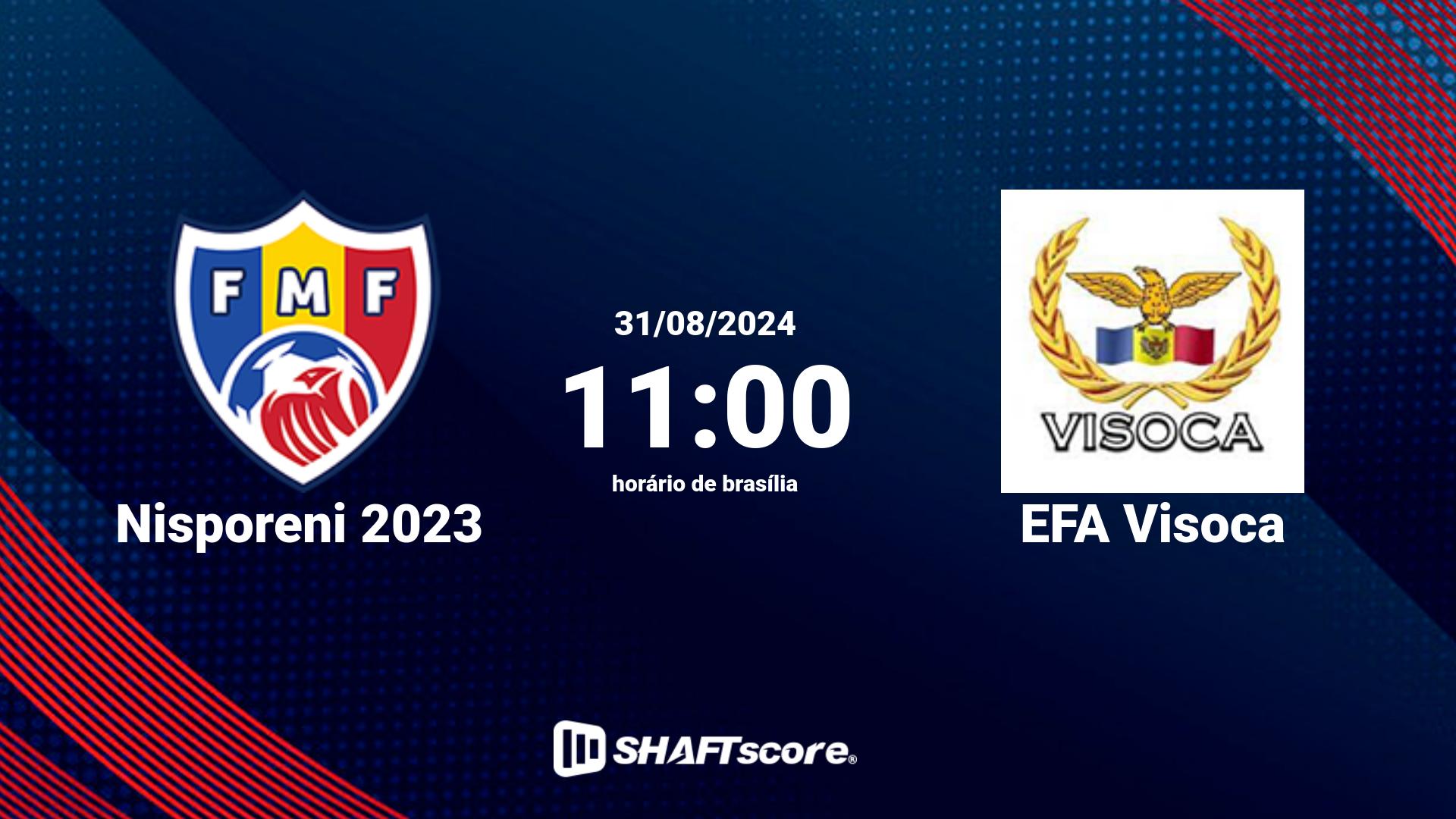 Estatísticas do jogo Nisporeni 2023 vs EFA Visoca 31.08 11:00