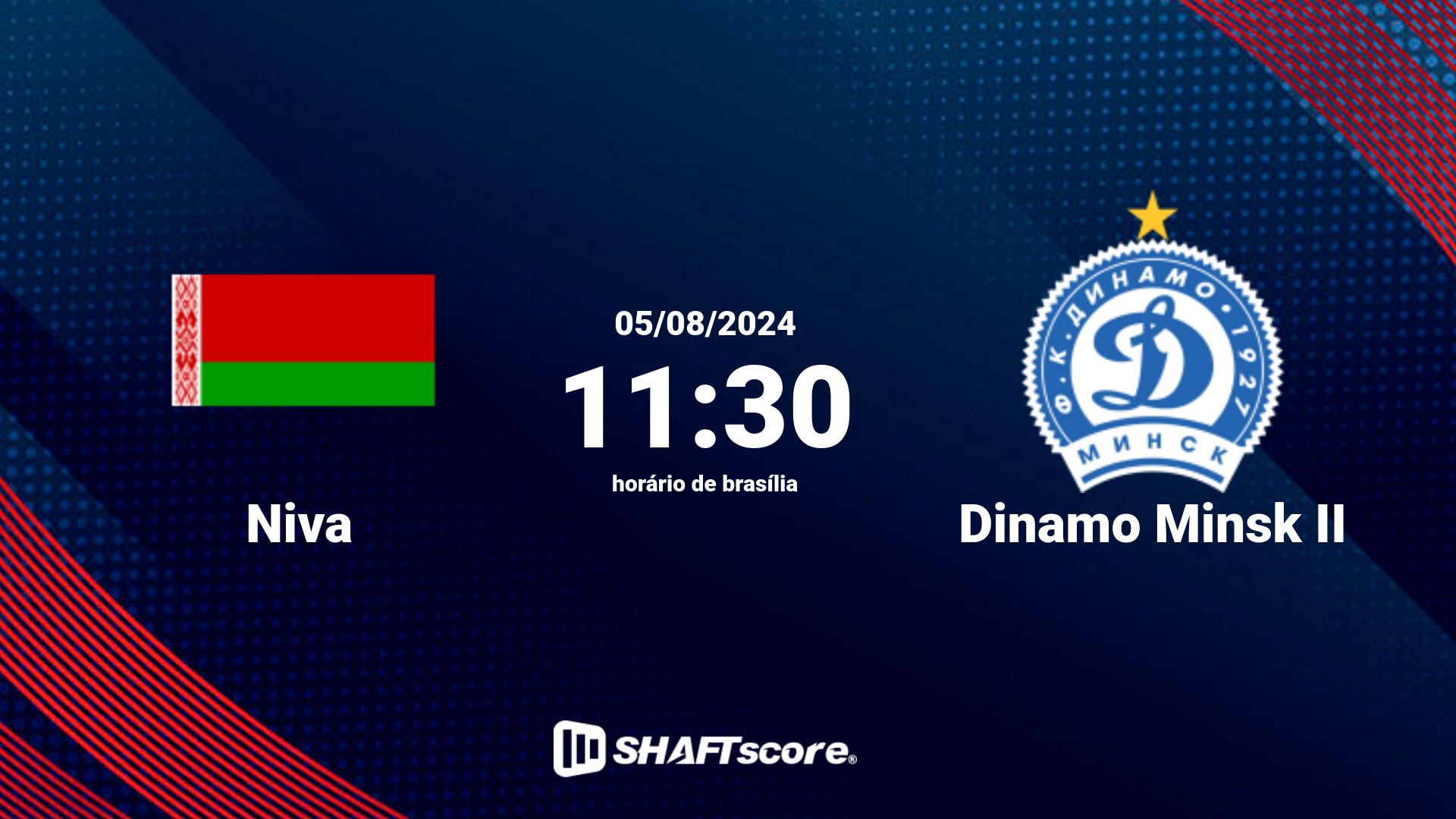 Estatísticas do jogo Niva vs Dinamo Minsk II 05.08 11:30