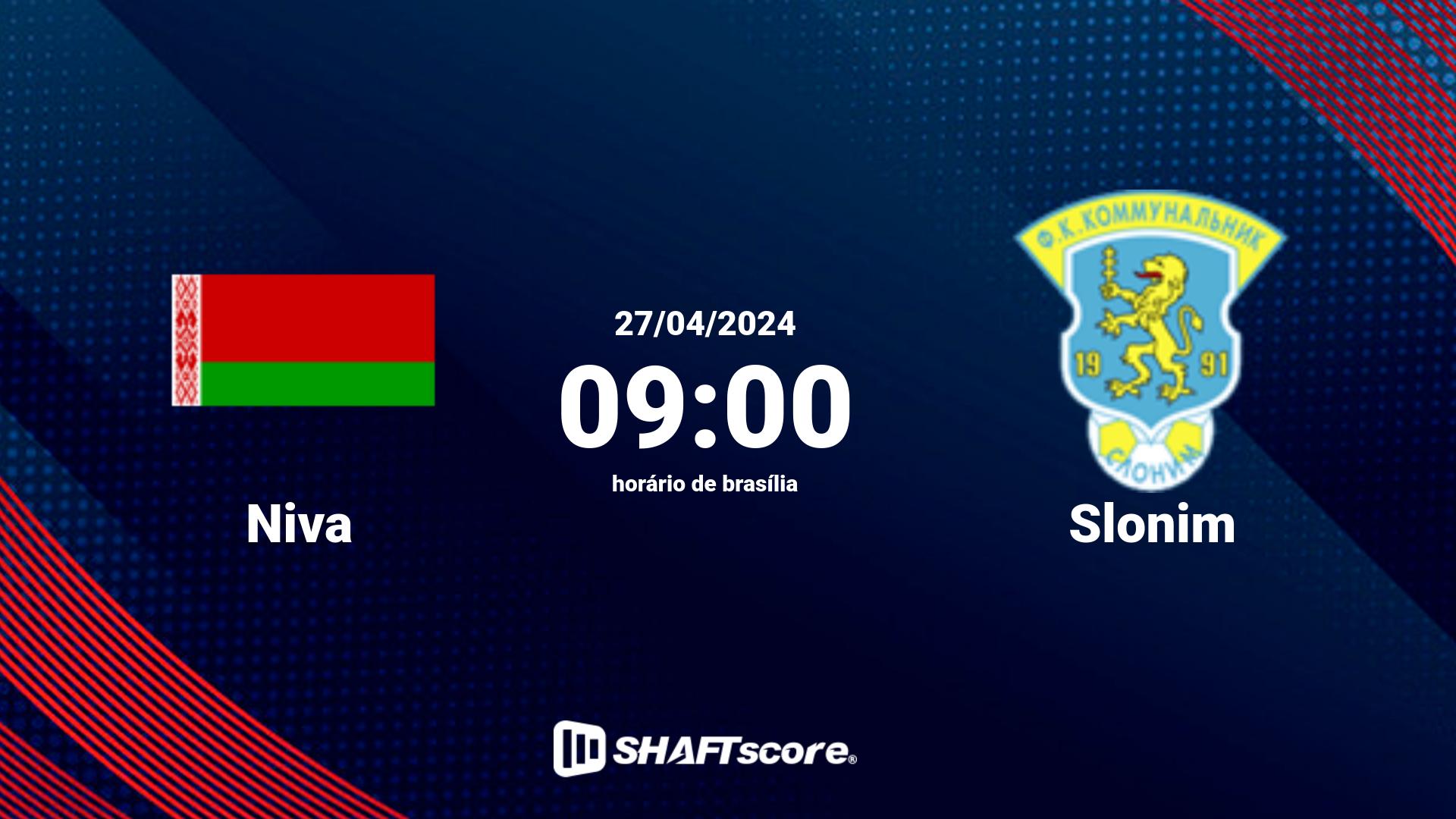 Estatísticas do jogo Niva vs Slonim 27.04 09:00
