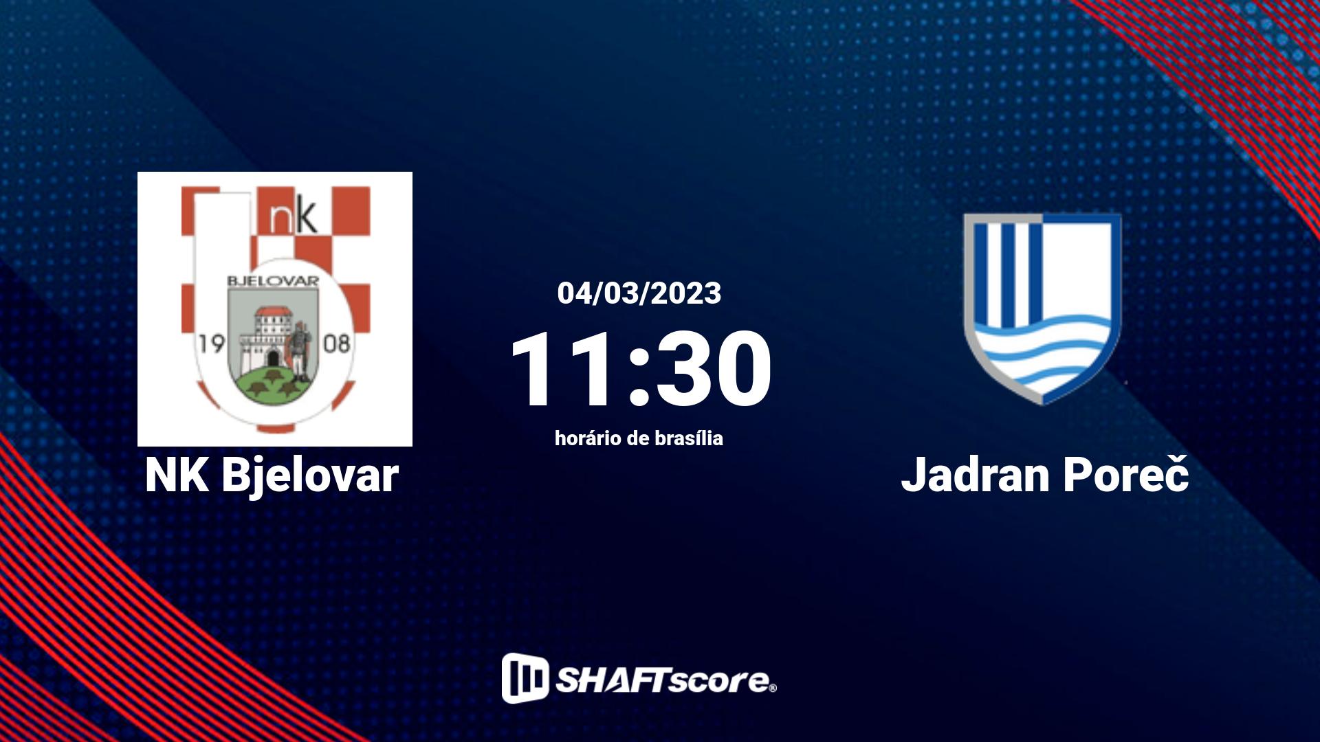 Estatísticas do jogo NK Bjelovar vs Jadran Poreč 04.03 11:30