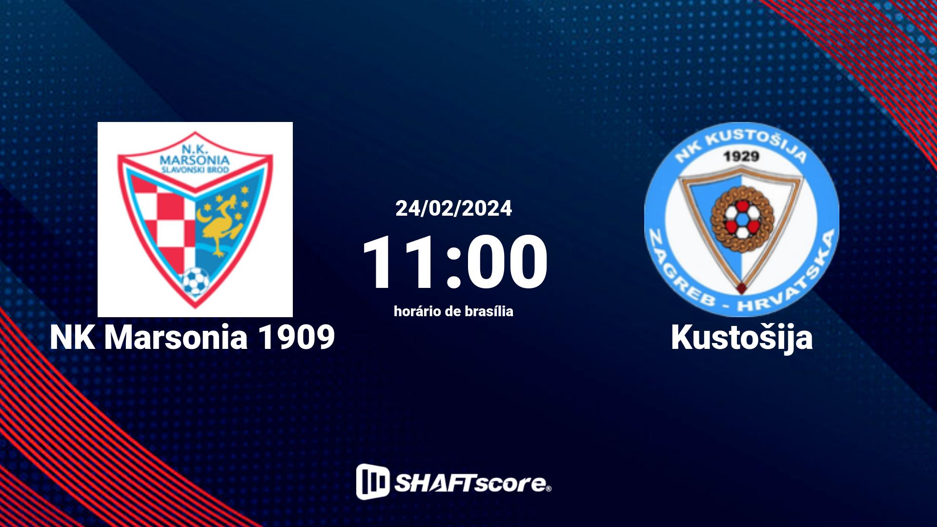 Estatísticas do jogo NK Marsonia 1909 vs Kustošija 24.02 11:00