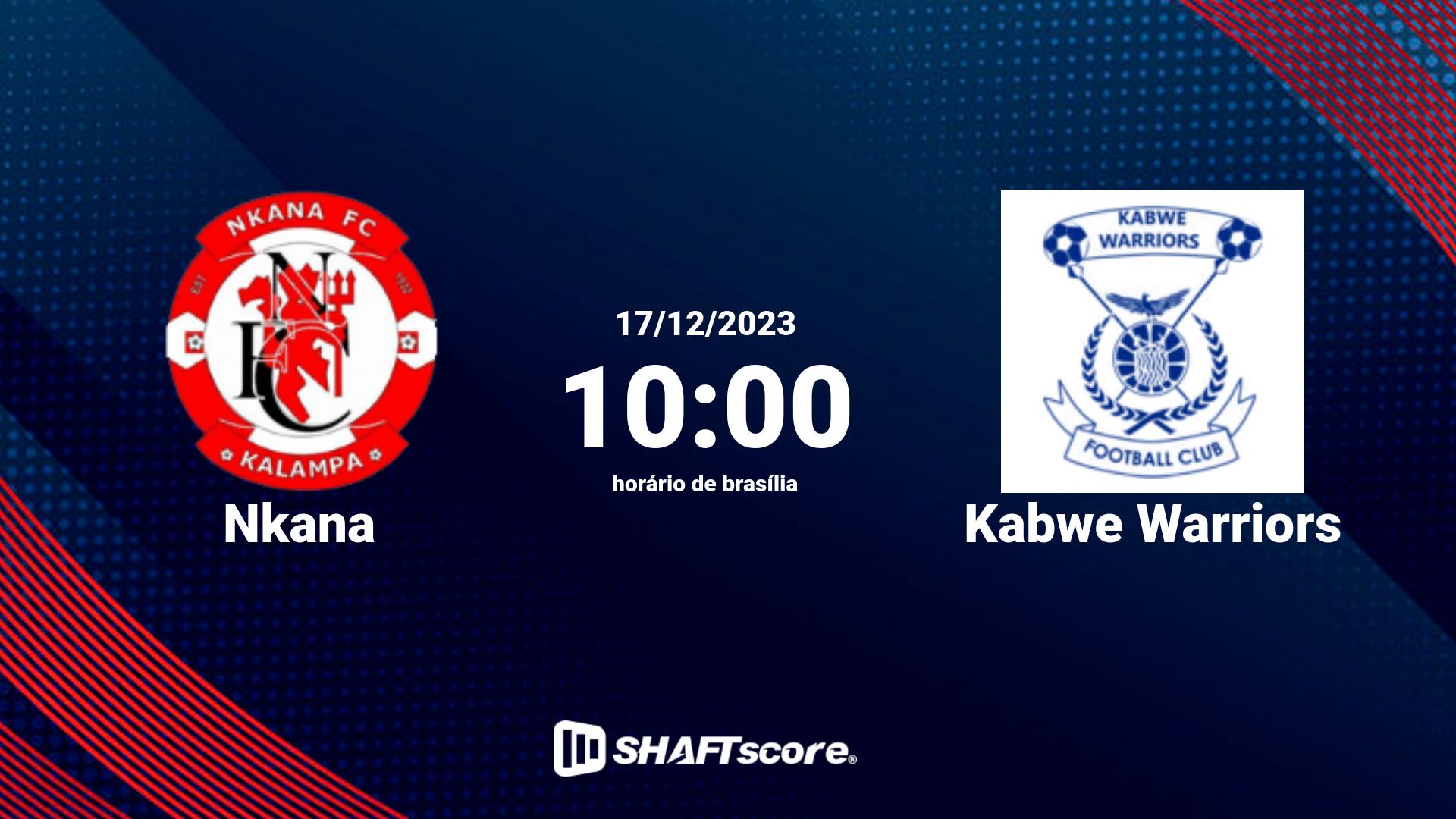 Estatísticas do jogo Nkana vs Kabwe Warriors 17.12 10:00