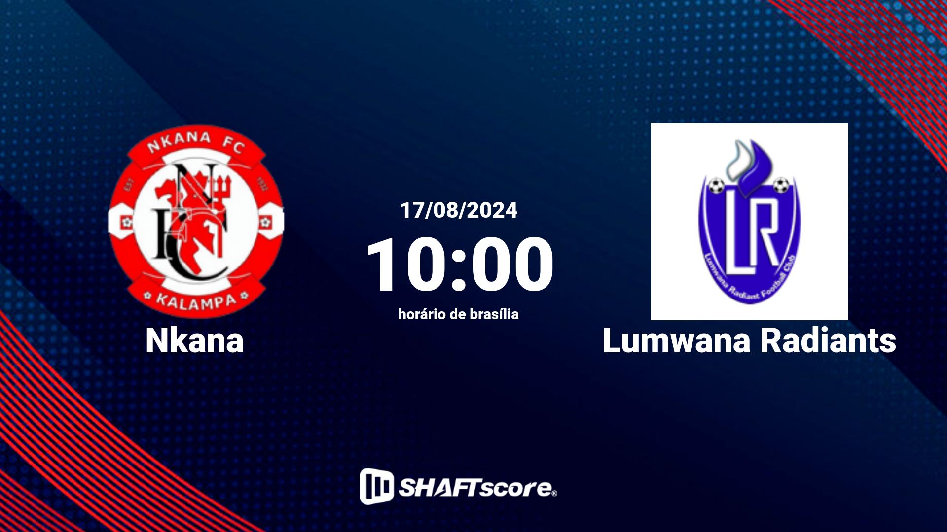 Estatísticas do jogo Nkana vs Lumwana Radiants 17.08 10:00