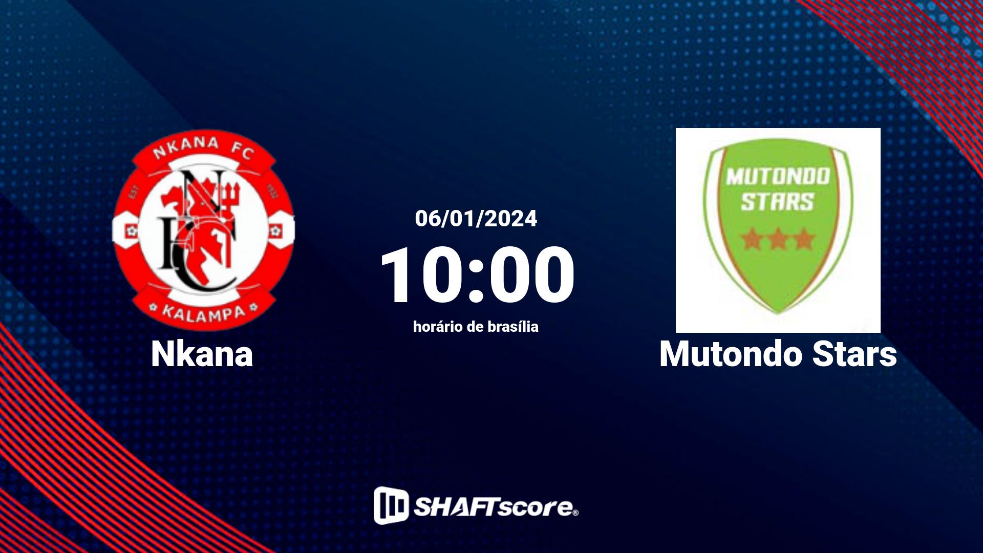 Estatísticas do jogo Nkana vs Mutondo Stars 06.01 10:00