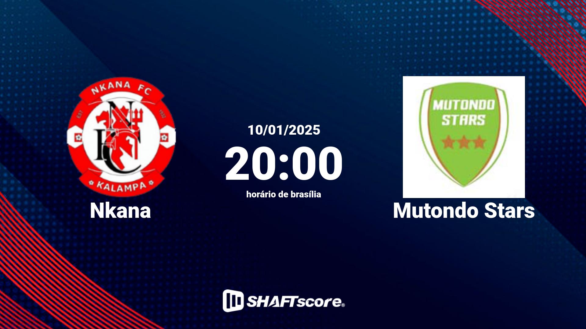 Estatísticas do jogo Nkana vs Mutondo Stars 10.01 20:00