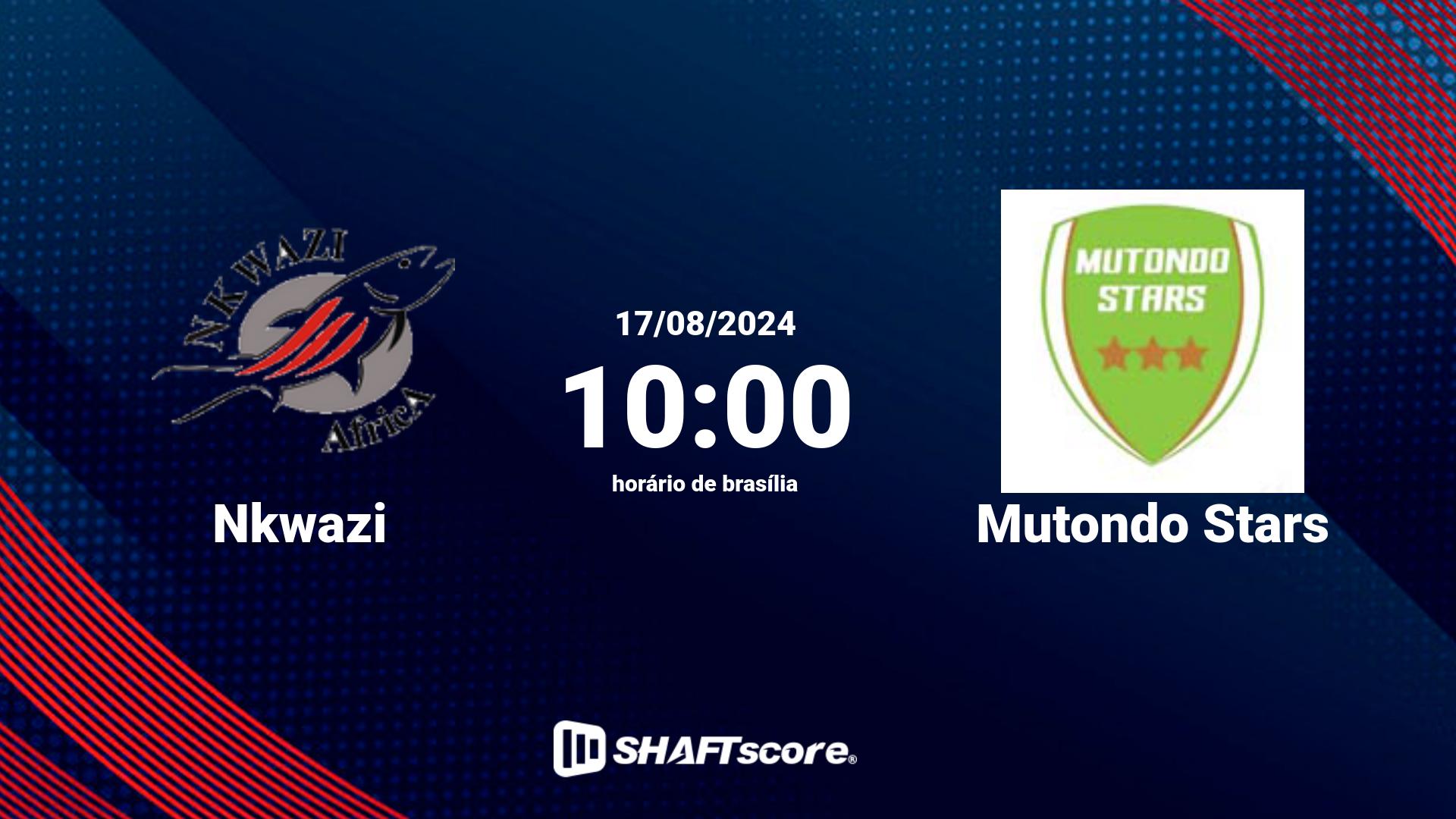 Estatísticas do jogo Nkwazi vs Mutondo Stars 17.08 10:00