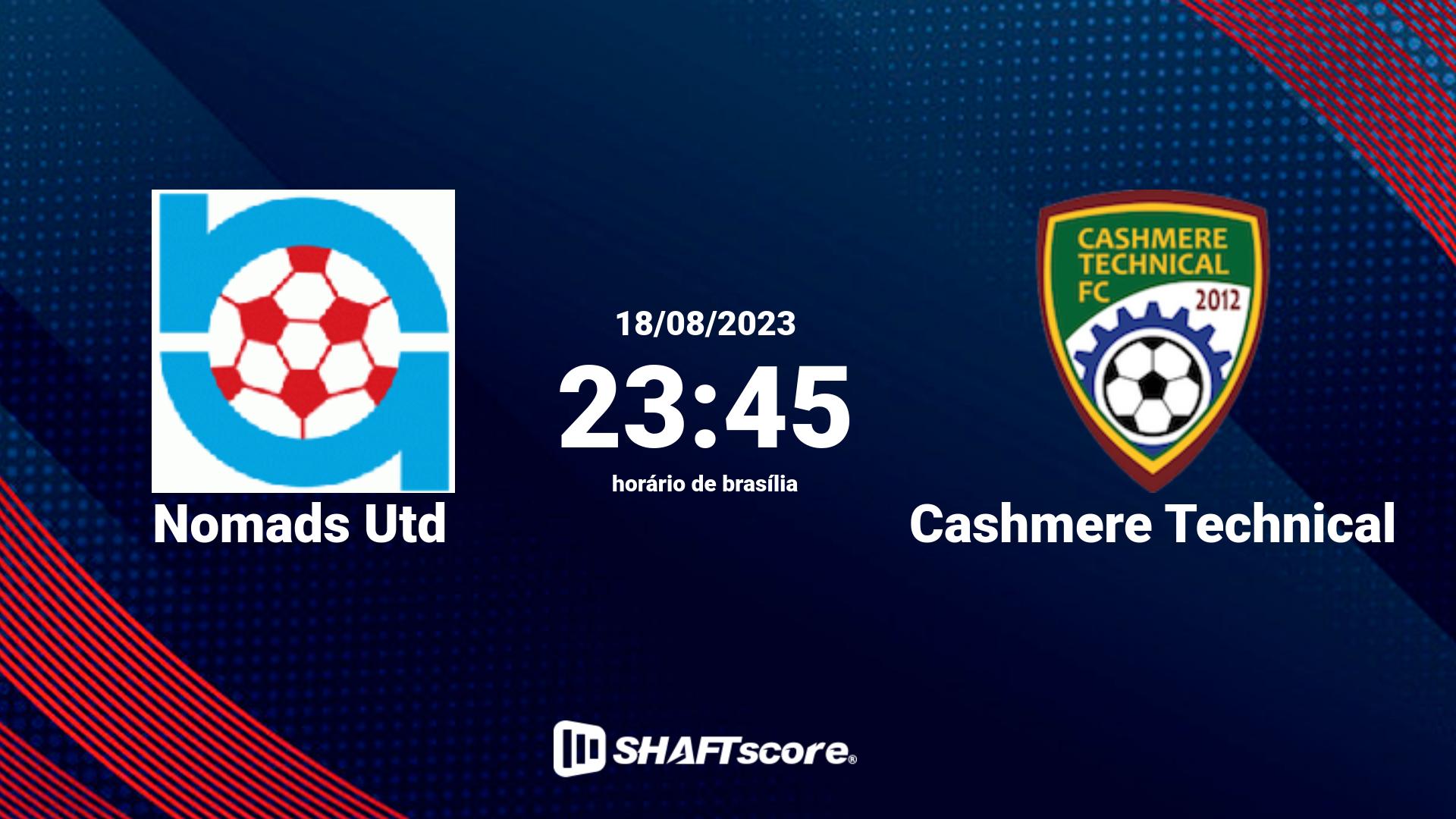Estatísticas do jogo Nomads Utd vs Cashmere Technical 18.08 23:45
