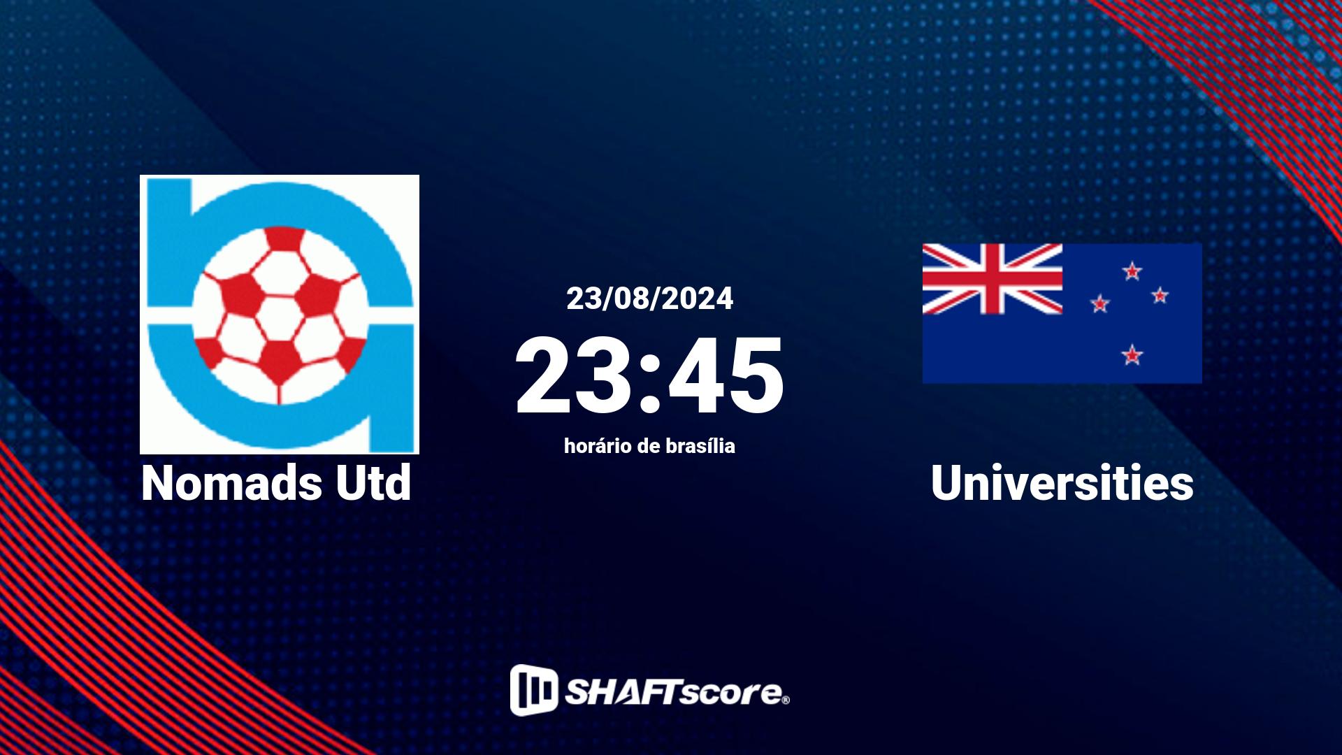 Estatísticas do jogo Nomads Utd vs Universities 23.08 23:45