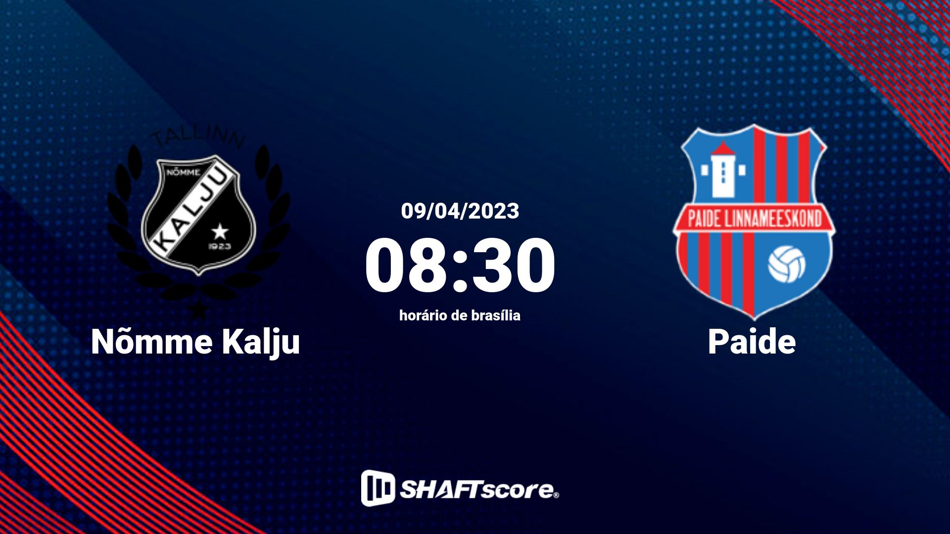 Estatísticas do jogo Nõmme Kalju vs Paide 09.04 08:30