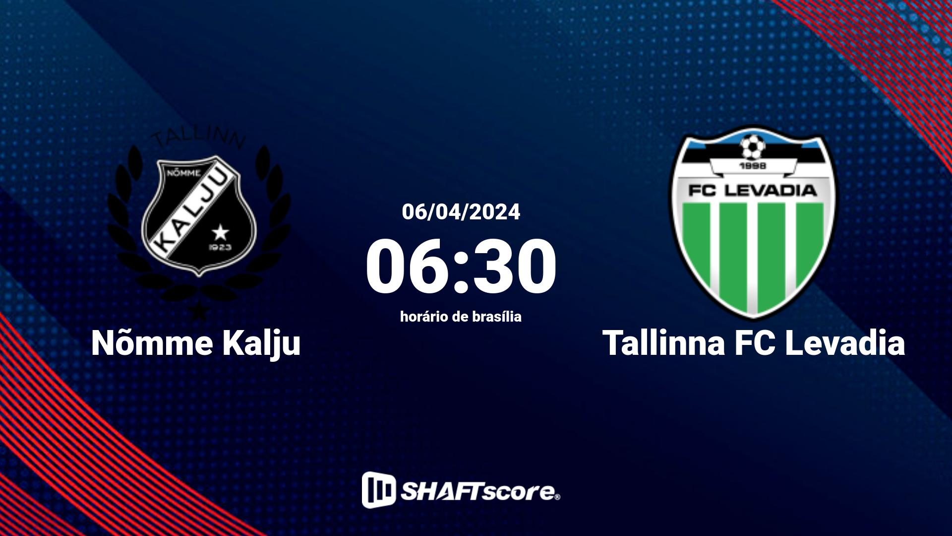 Estatísticas do jogo Nõmme Kalju vs Tallinna FC Levadia 06.04 06:30