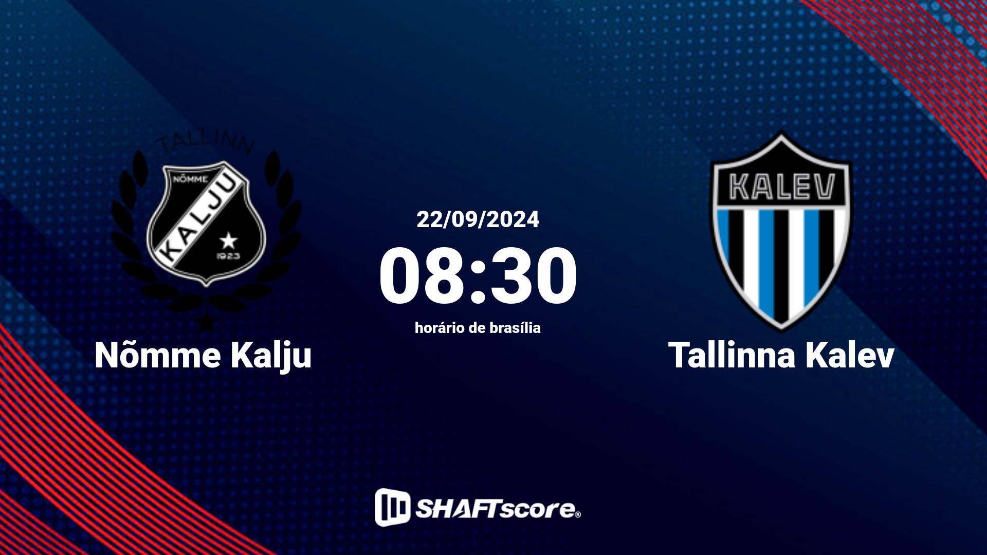 Estatísticas do jogo Nõmme Kalju vs Tallinna Kalev 22.09 08:30