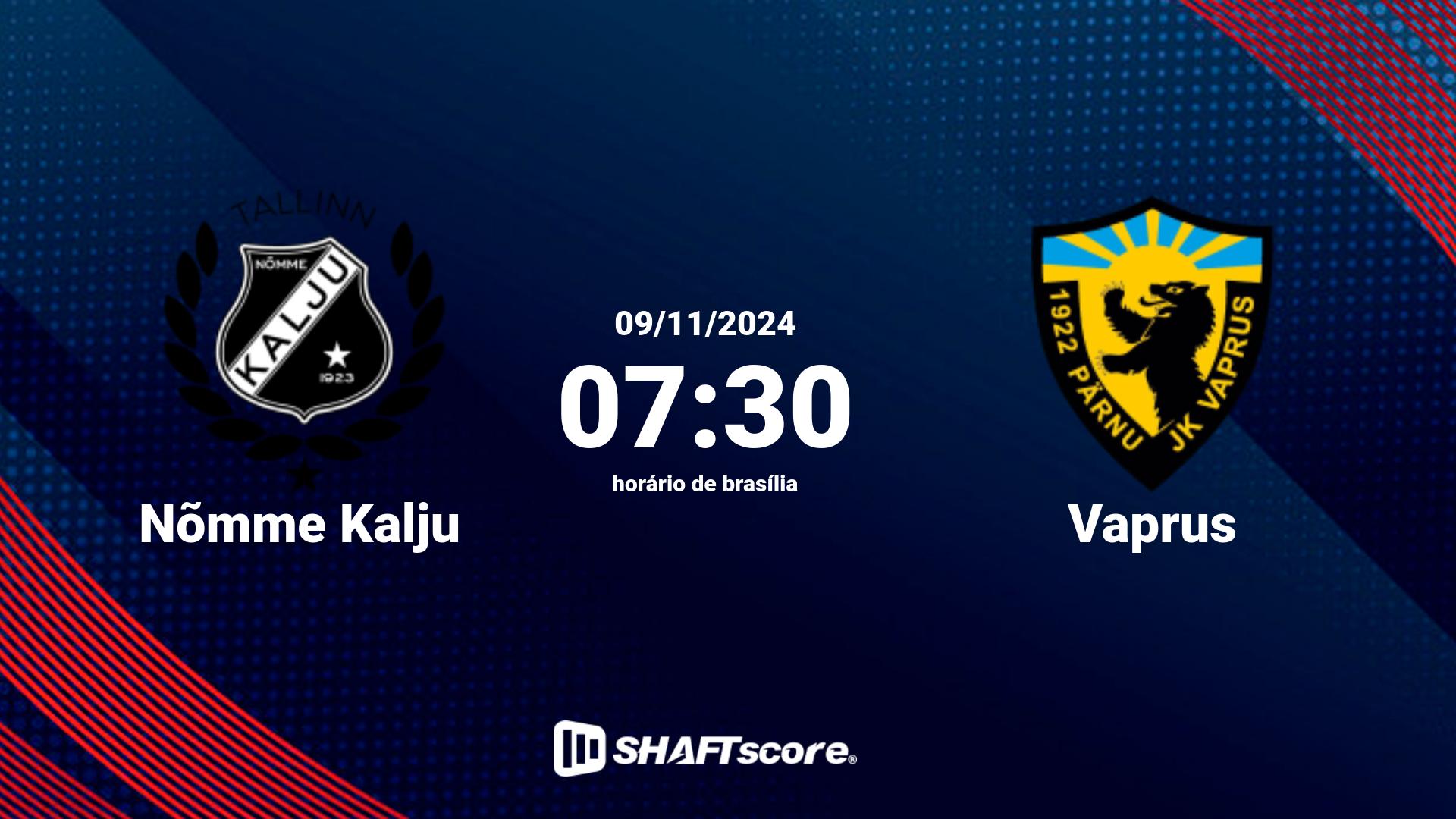 Estatísticas do jogo Nõmme Kalju vs Vaprus 09.11 07:30