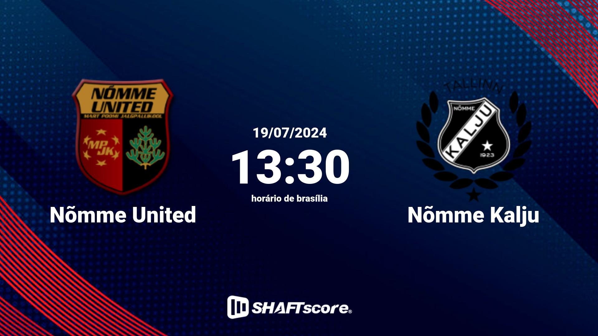 Estatísticas do jogo Nõmme United vs Nõmme Kalju 19.07 13:30