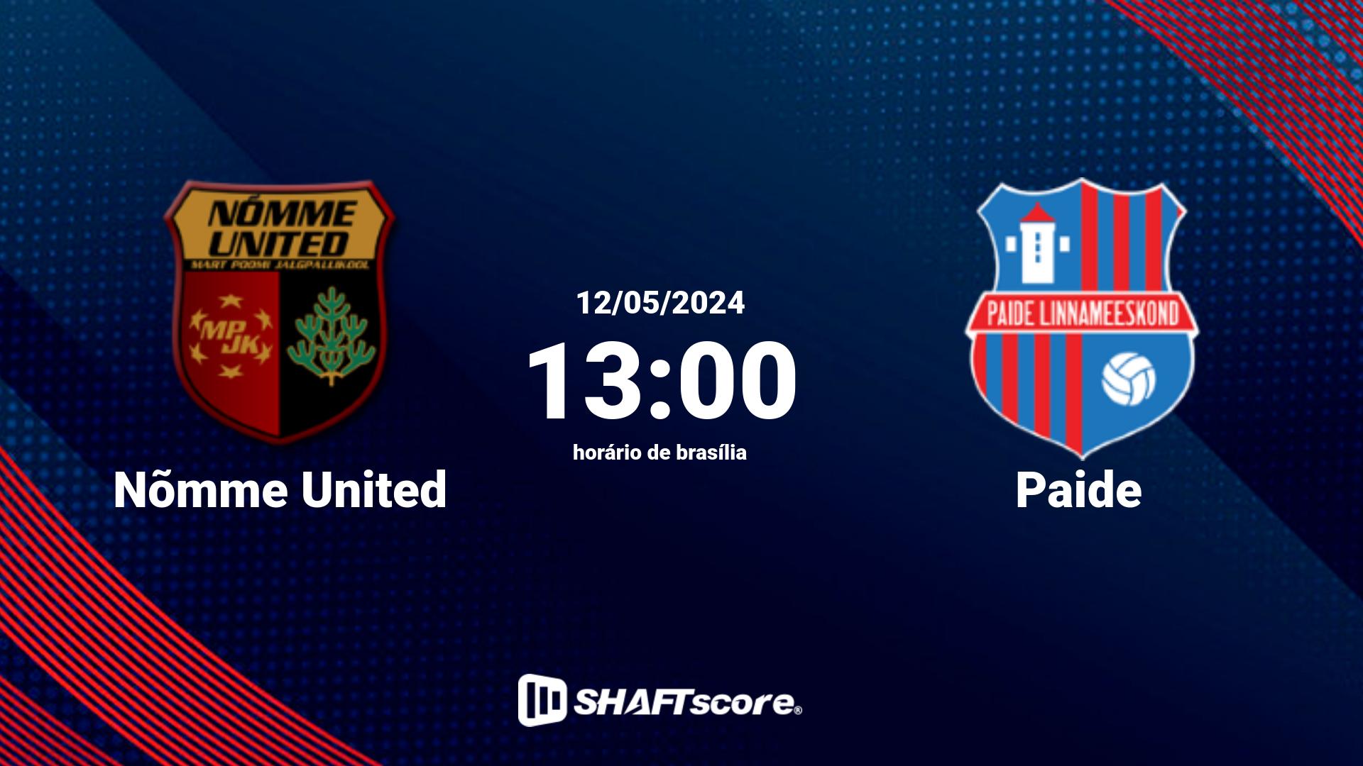 Estatísticas do jogo Nõmme United vs Paide 12.05 13:00