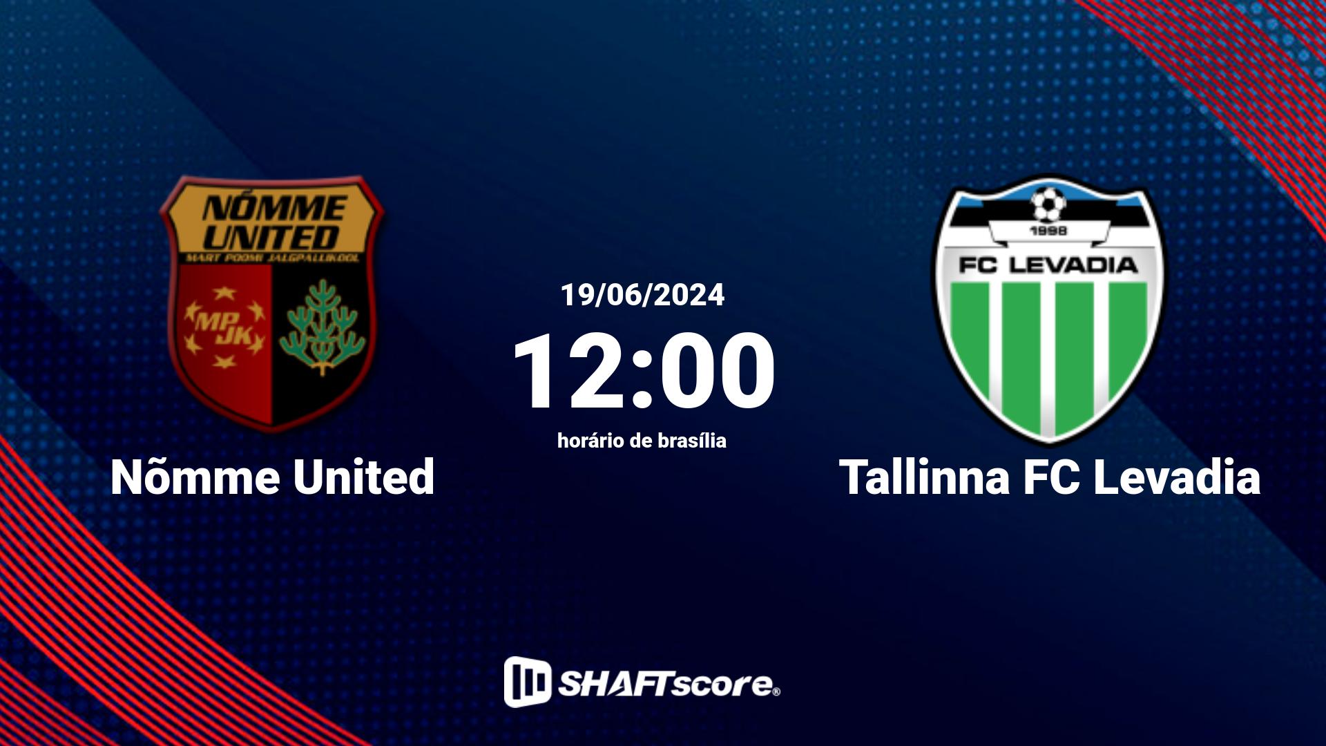 Estatísticas do jogo Nõmme United vs Tallinna FC Levadia 19.06 12:00