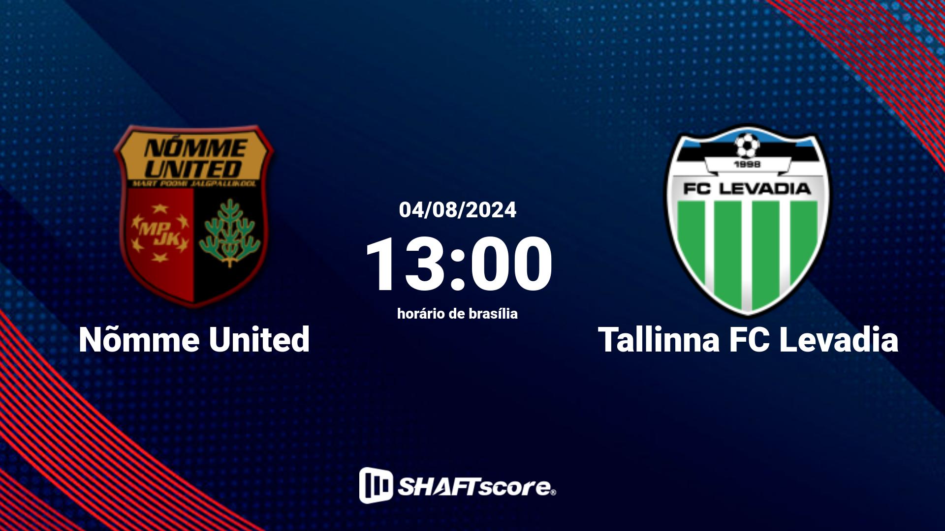 Estatísticas do jogo Nõmme United vs Tallinna FC Levadia 04.08 13:00