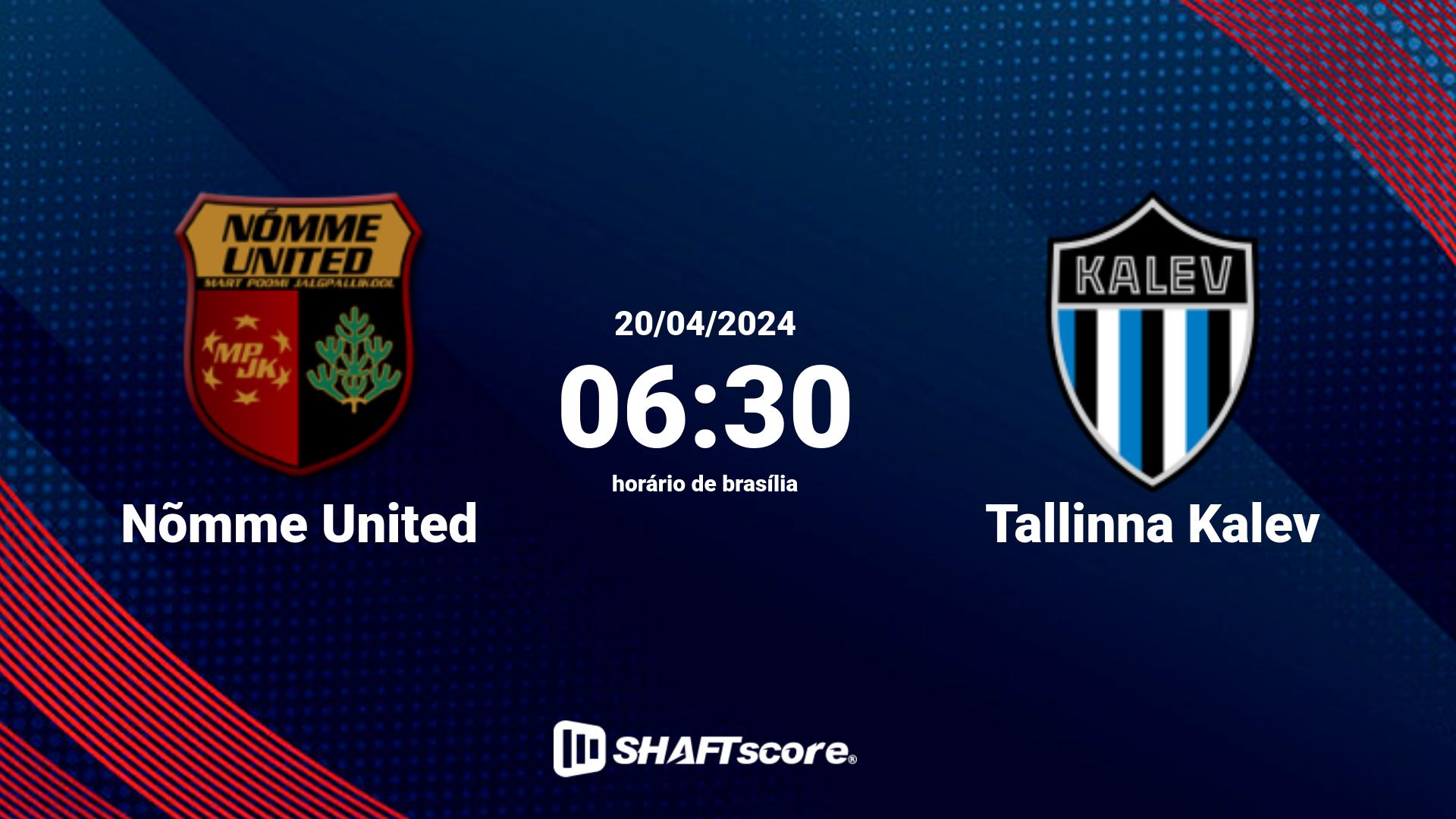 Estatísticas do jogo Nõmme United vs Tallinna Kalev 20.04 06:30