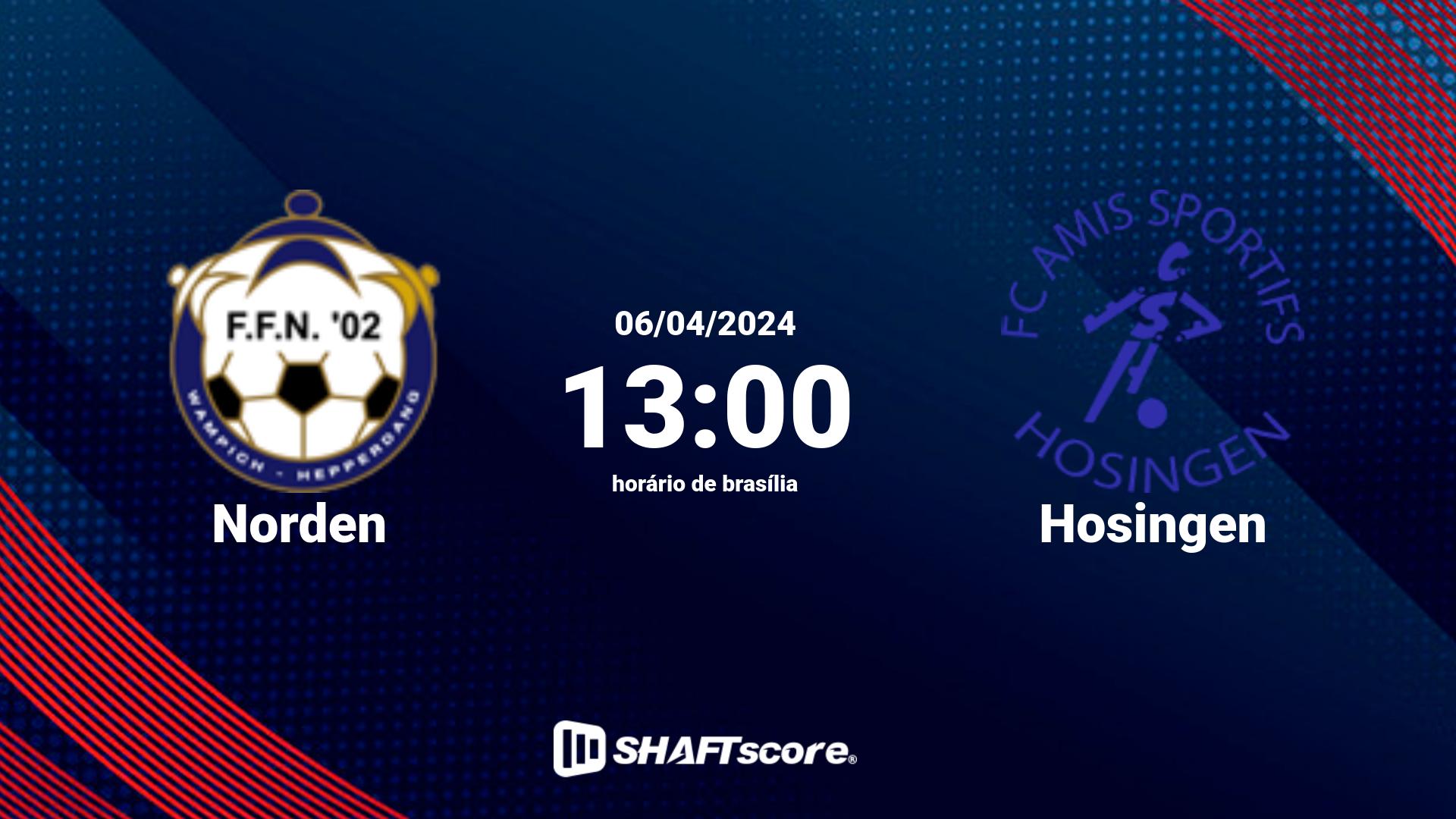 Estatísticas do jogo Norden vs Hosingen 06.04 13:00