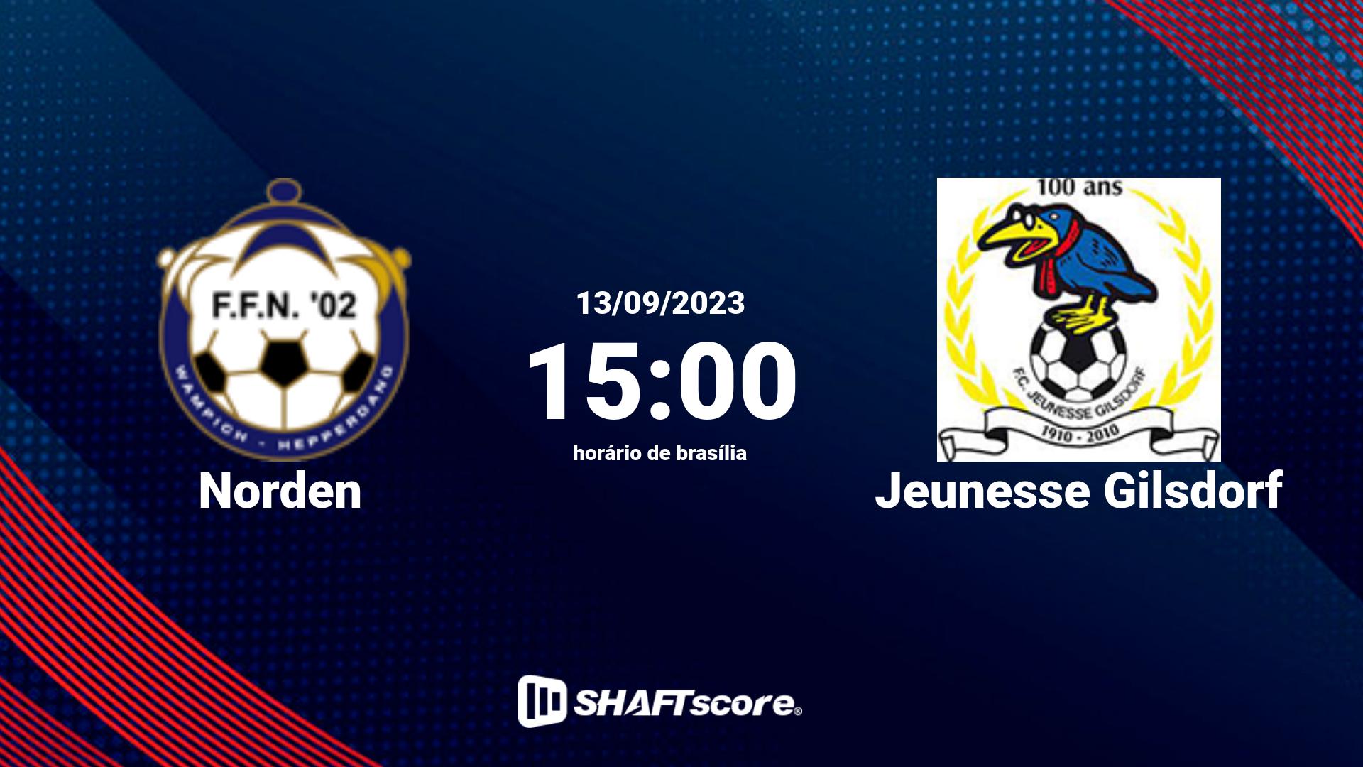 Estatísticas do jogo Norden vs Jeunesse Gilsdorf 13.09 15:00