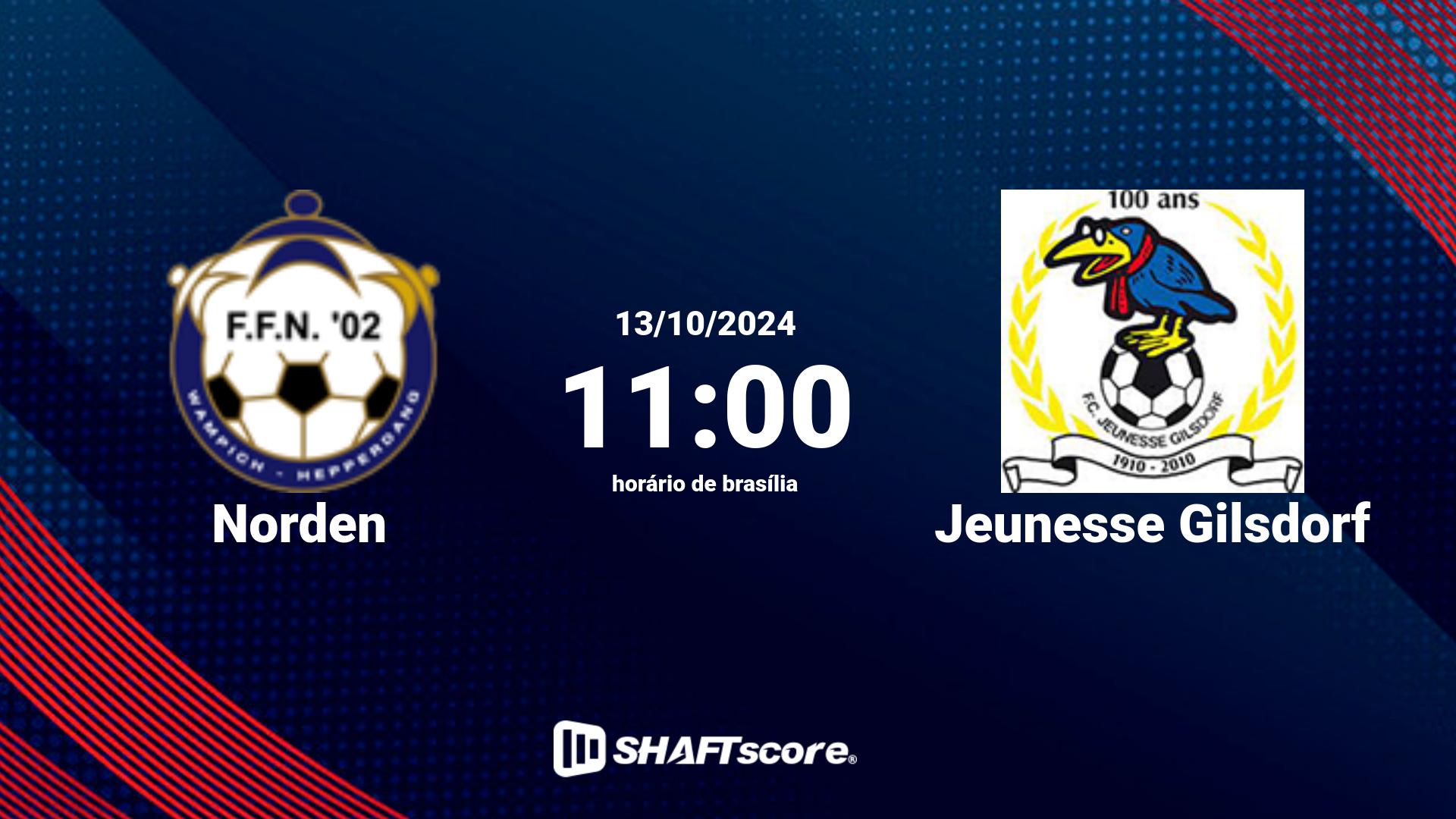 Estatísticas do jogo Norden vs Jeunesse Gilsdorf 13.10 11:00