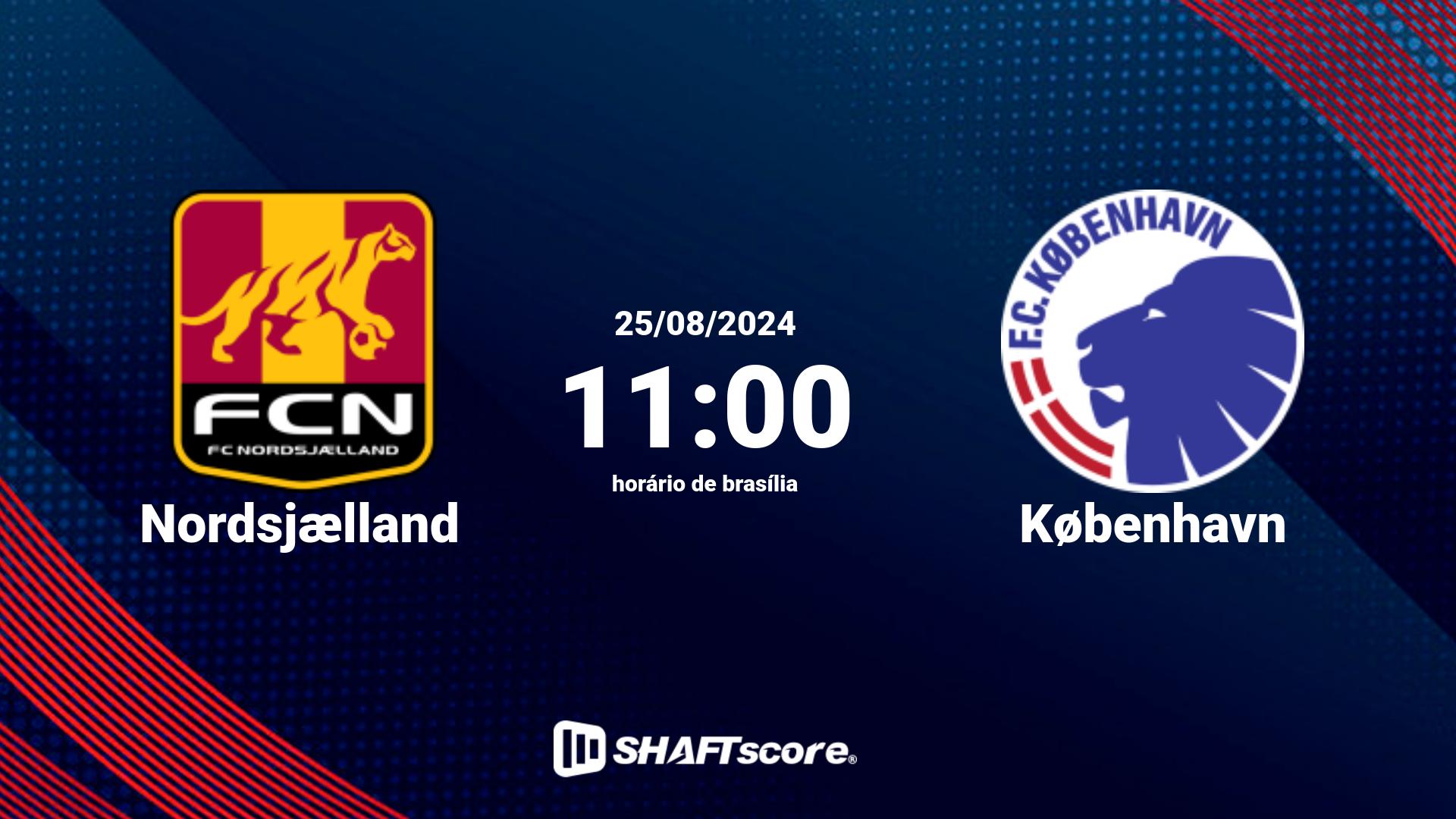 Estatísticas do jogo Nordsjælland vs København 25.08 11:00