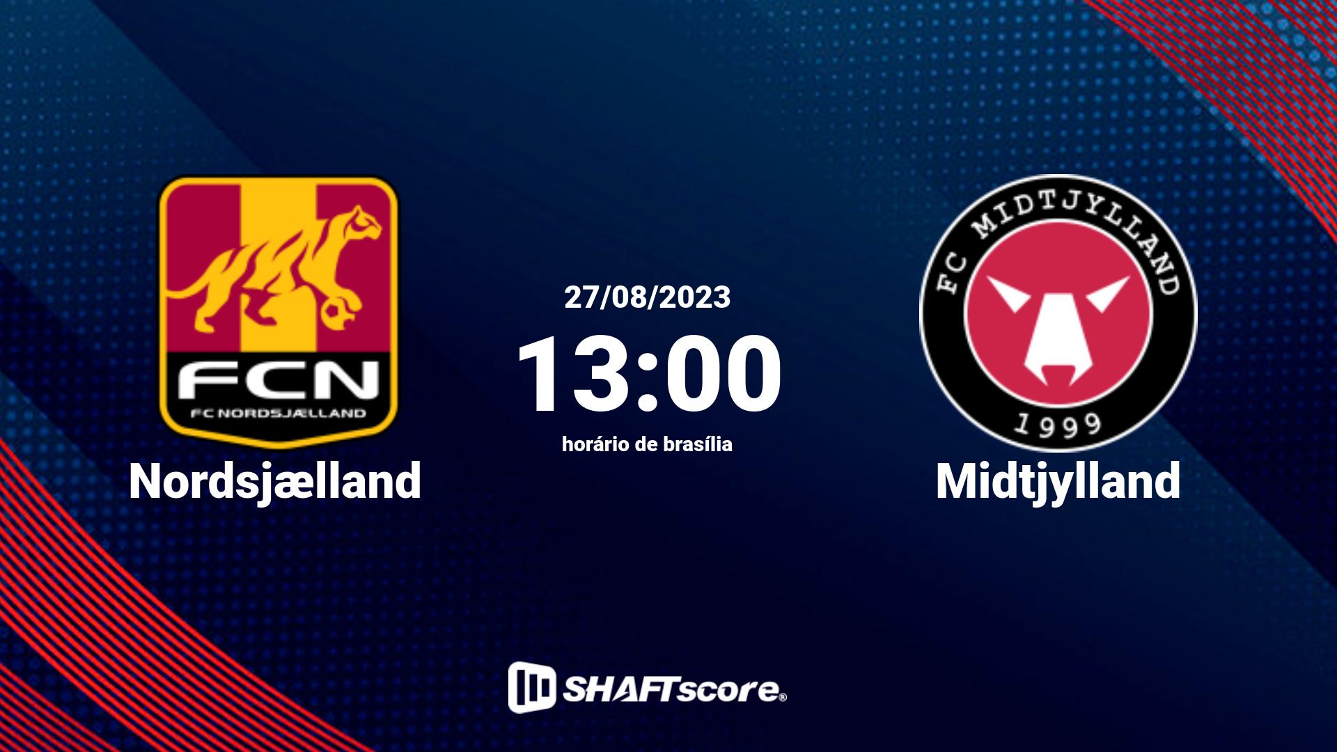 Estatísticas do jogo Nordsjælland vs Midtjylland 27.08 13:00