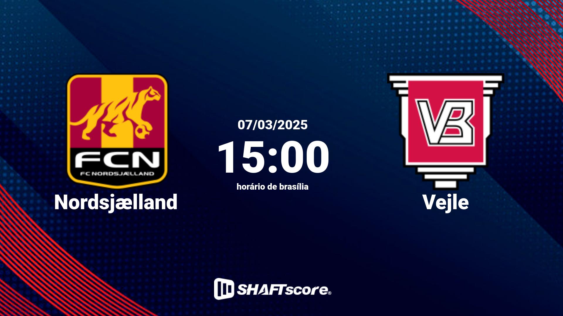 Estatísticas do jogo Nordsjælland vs Vejle 07.03 15:00