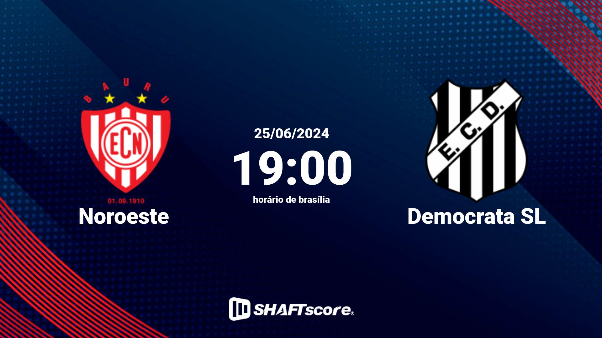 Estatísticas do jogo Noroeste vs Democrata SL 25.06 19:00