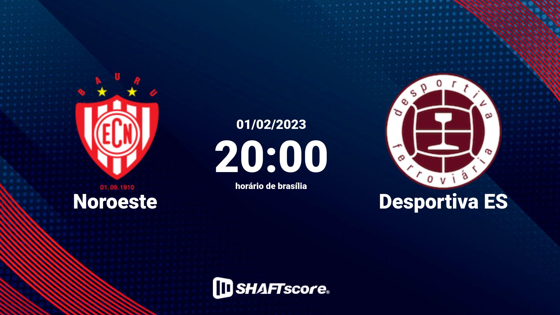 Estatísticas do jogo Noroeste vs Desportiva ES 01.02 20:00