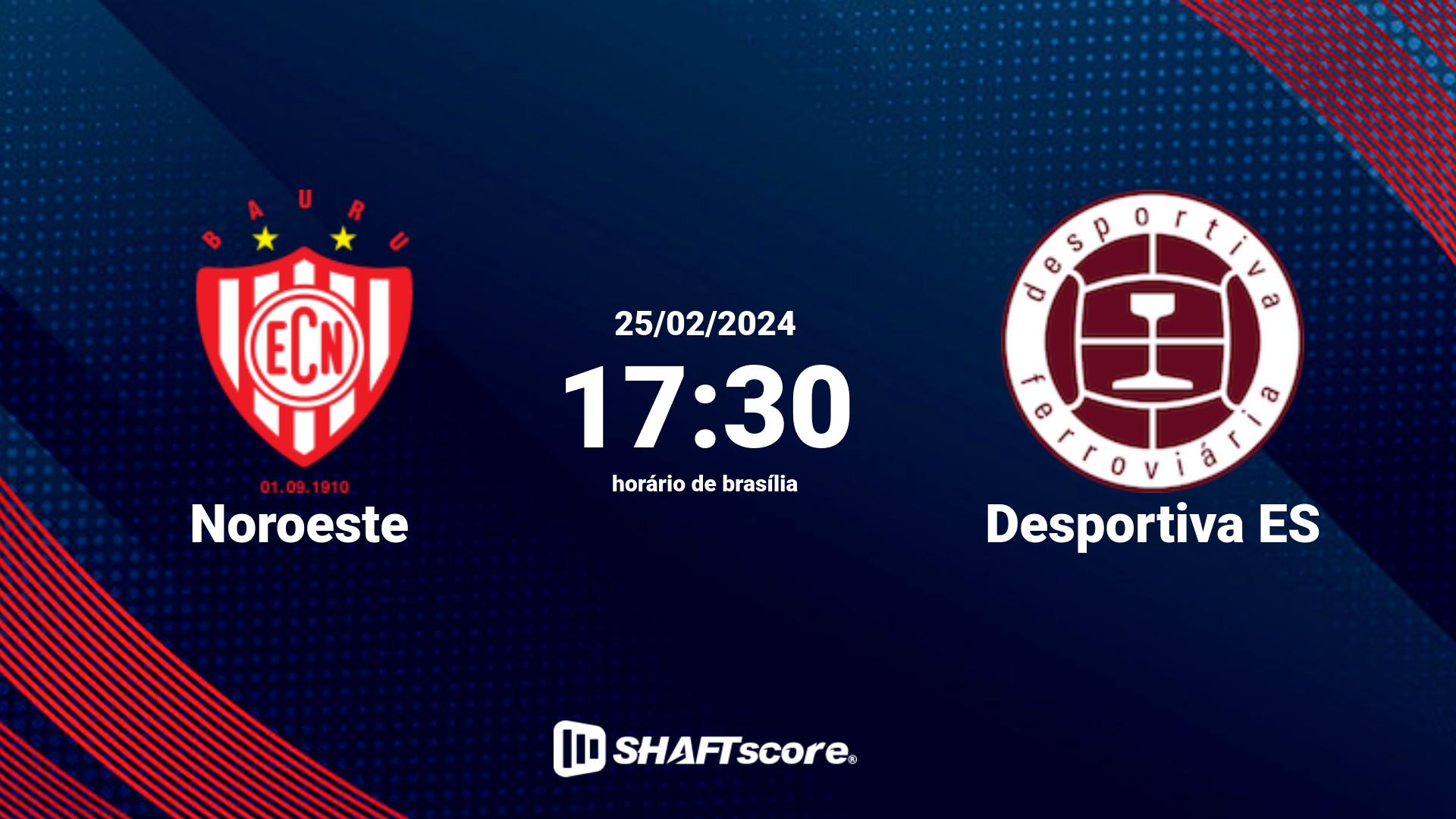 Estatísticas do jogo Noroeste vs Desportiva ES 25.02 17:30