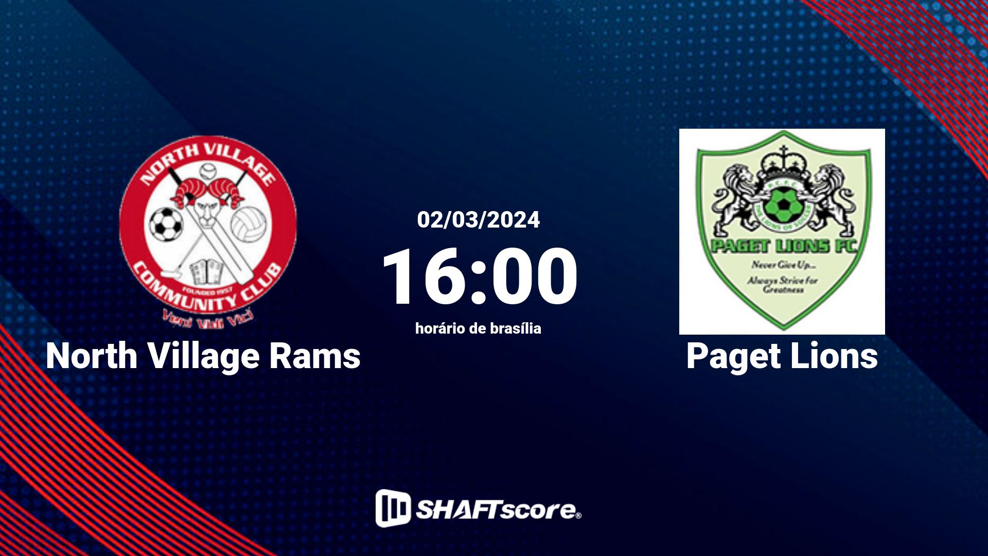 Estatísticas do jogo North Village Rams vs Paget Lions 02.03 16:00