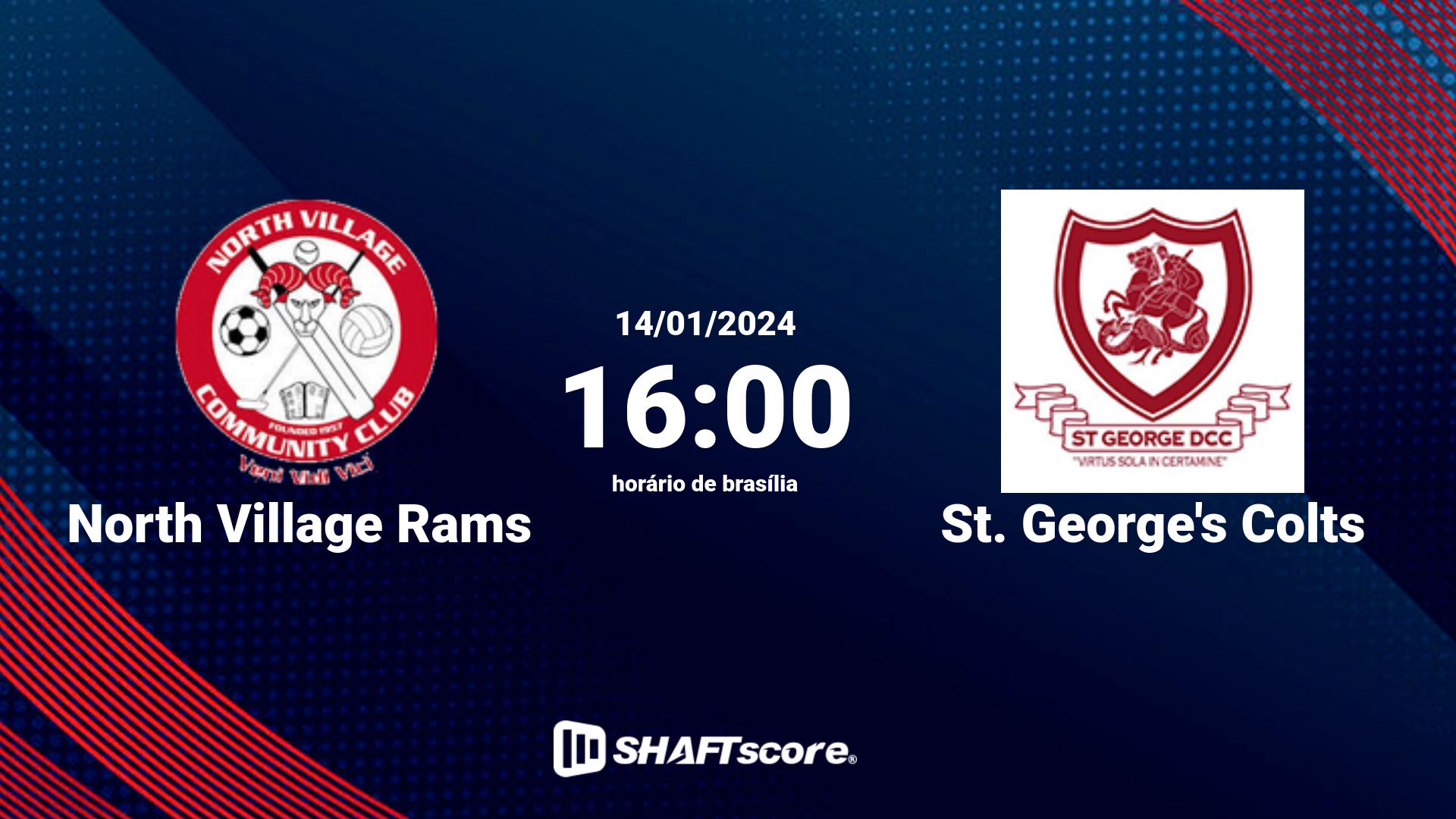 Estatísticas do jogo North Village Rams vs St. George's Colts 14.01 16:00