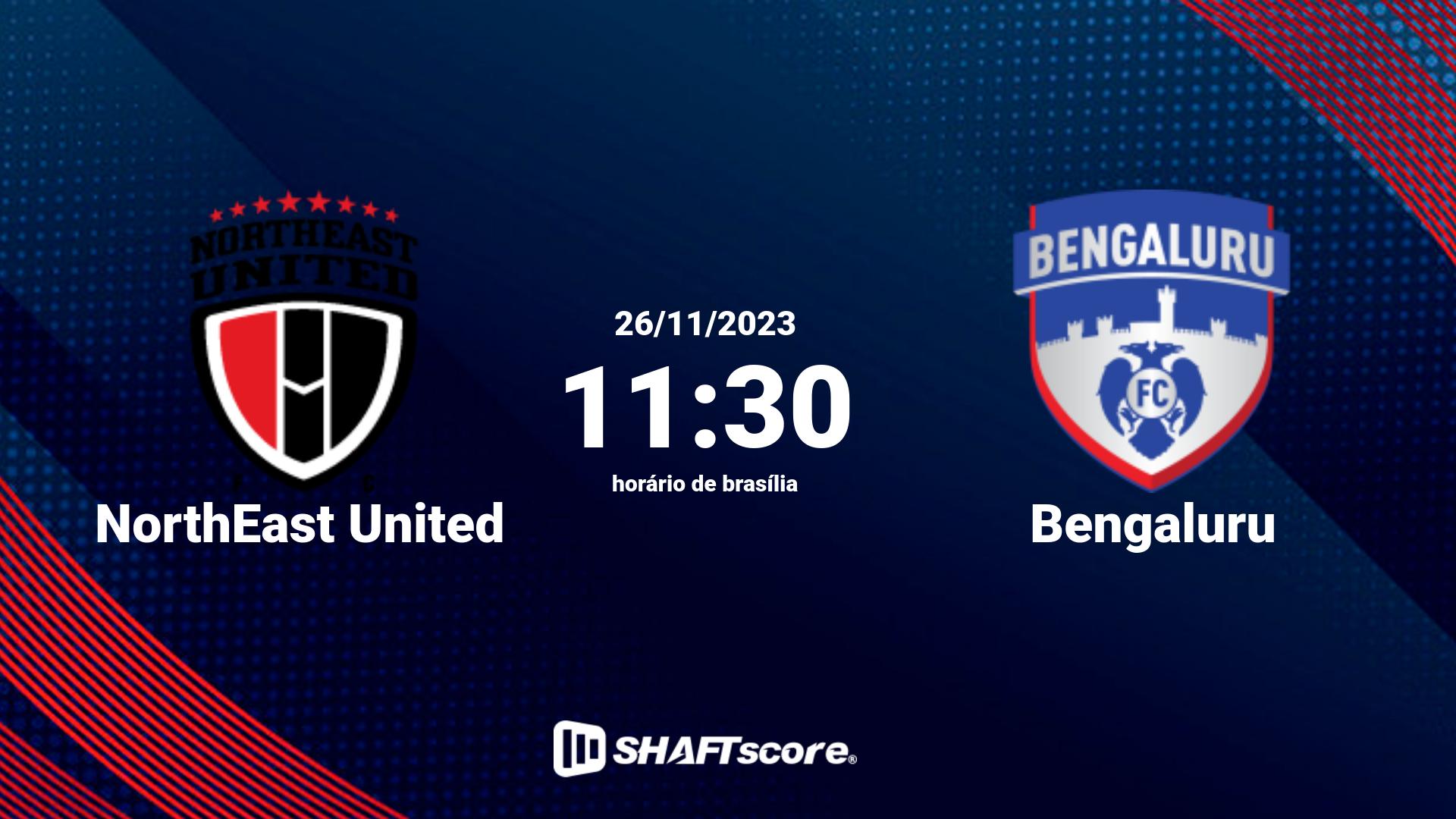 Estatísticas do jogo NorthEast United vs Bengaluru 26.11 11:30