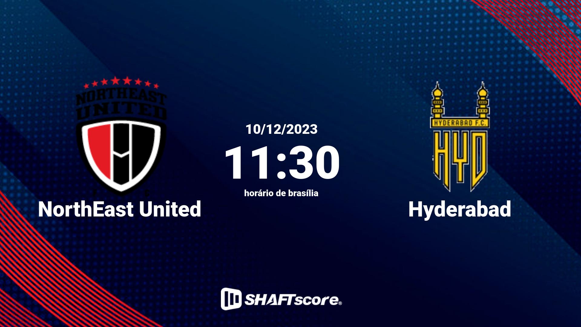 Estatísticas do jogo NorthEast United vs Hyderabad 10.12 11:30