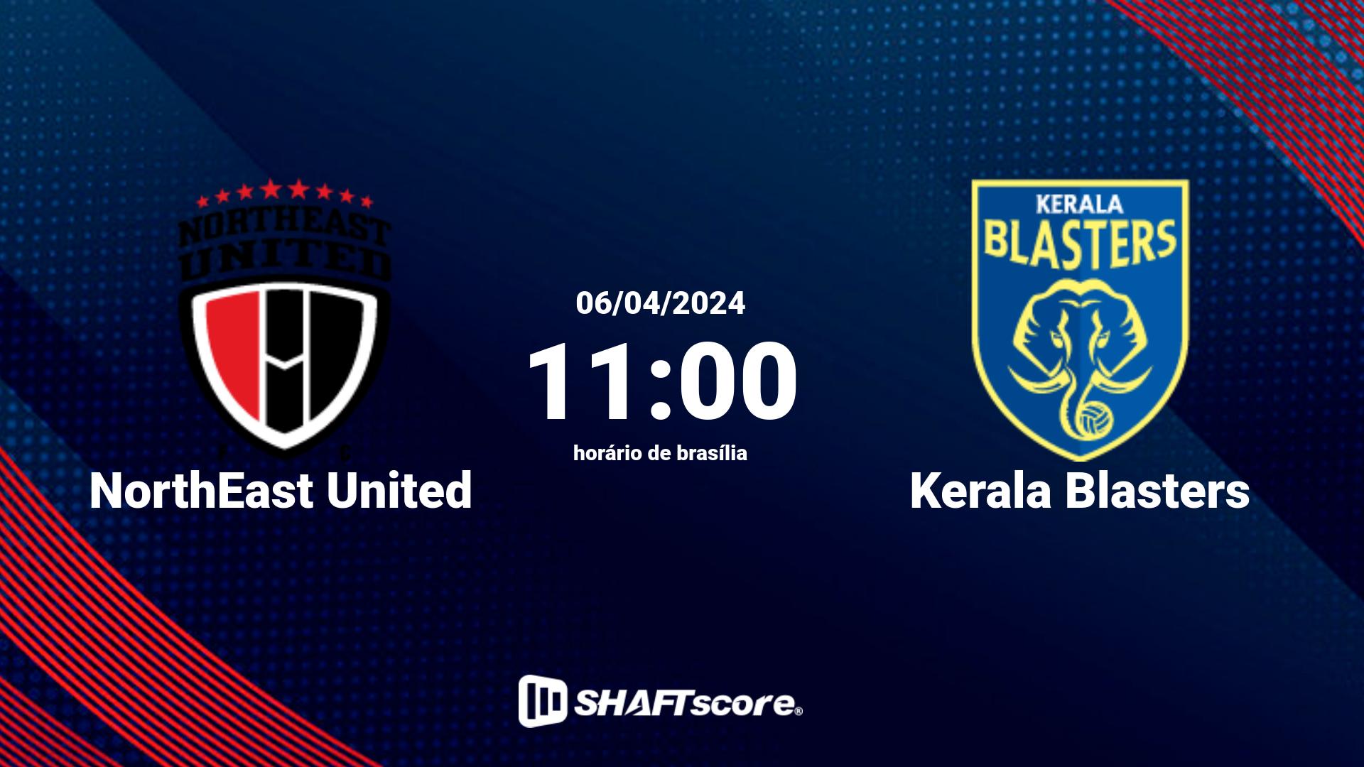 Estatísticas do jogo NorthEast United vs Kerala Blasters 06.04 11:00