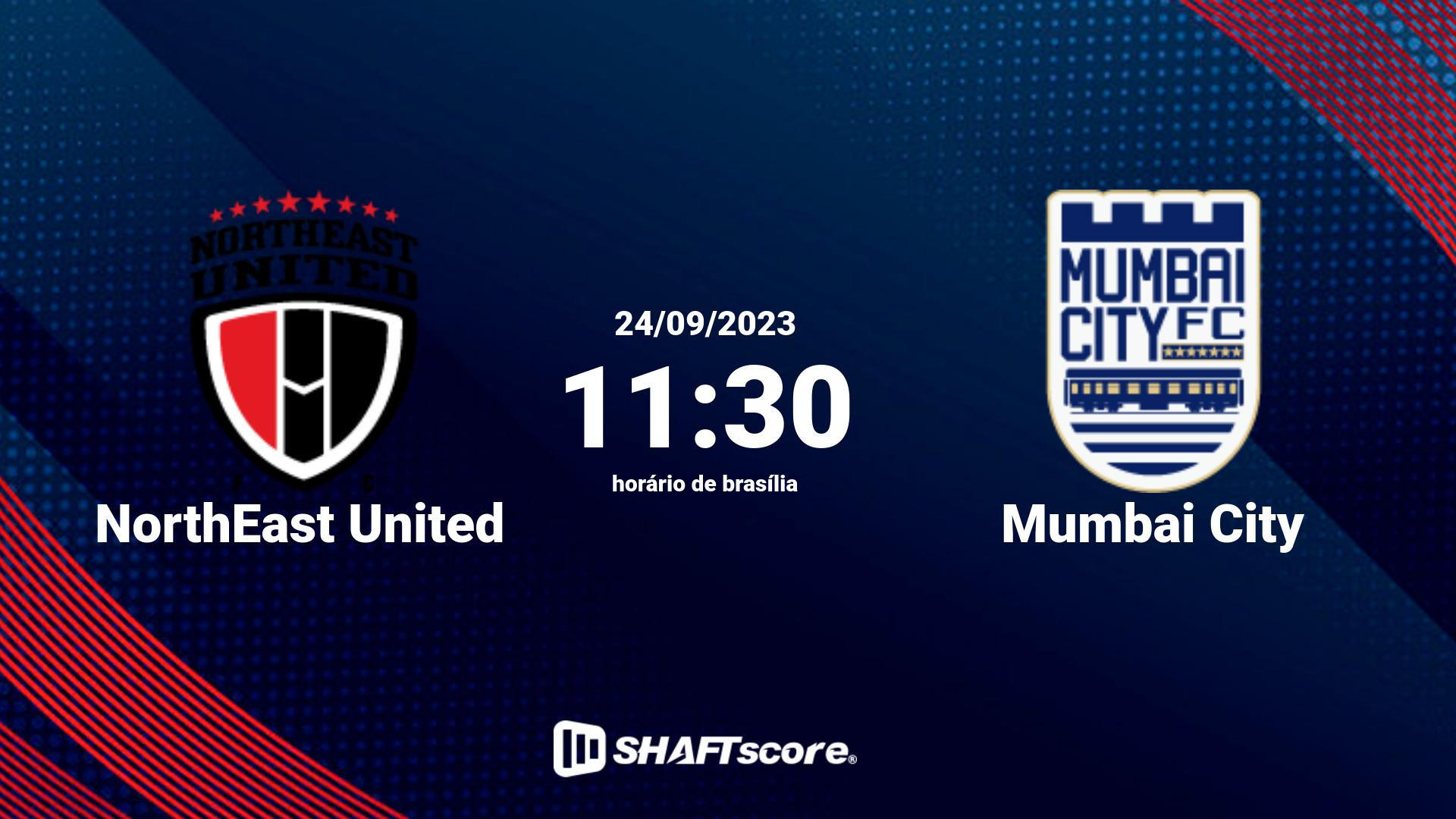 Estatísticas do jogo NorthEast United vs Mumbai City 24.09 11:30